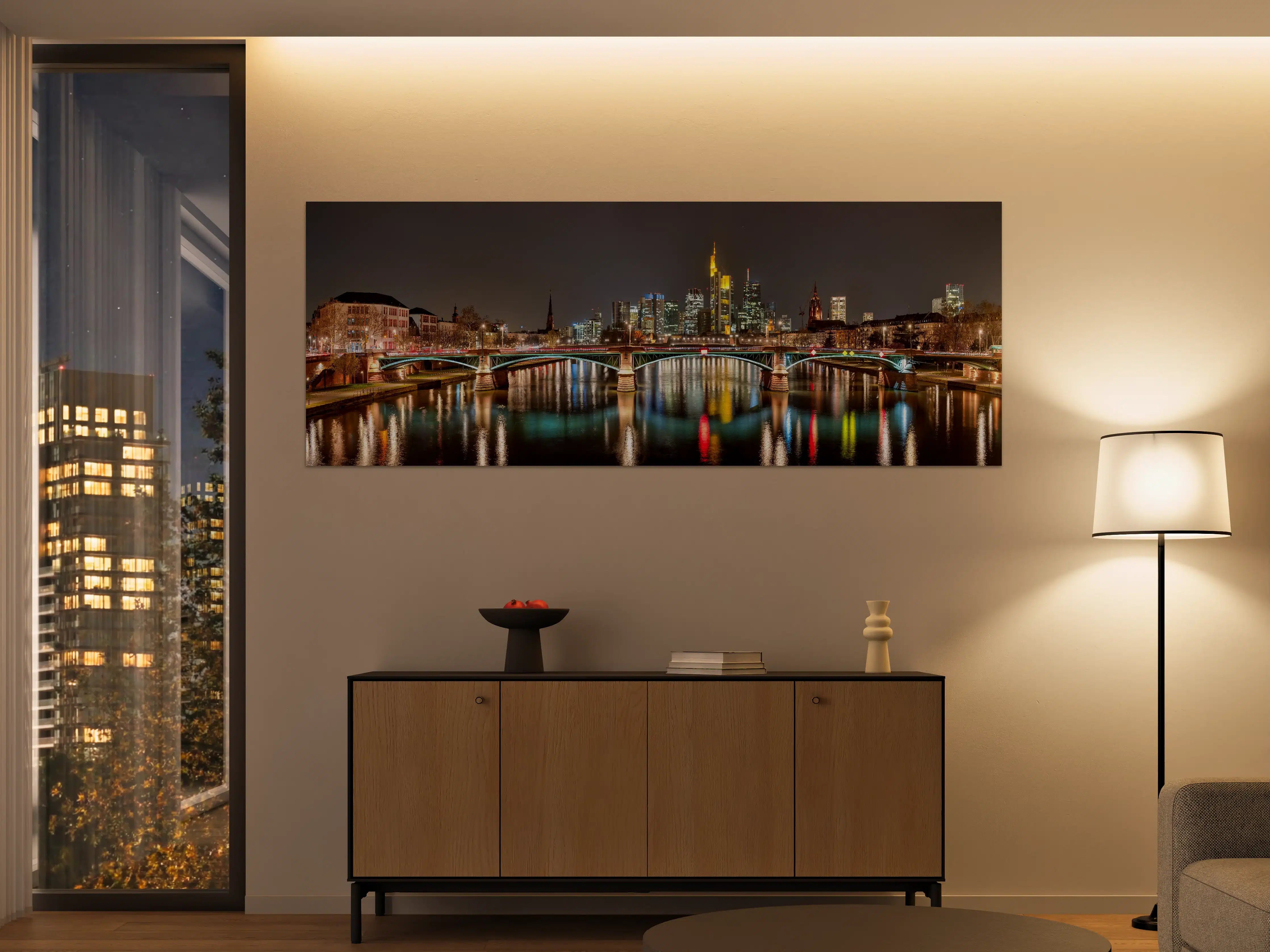 Große Wandbilder - Frankfurt Skyline bei Nacht