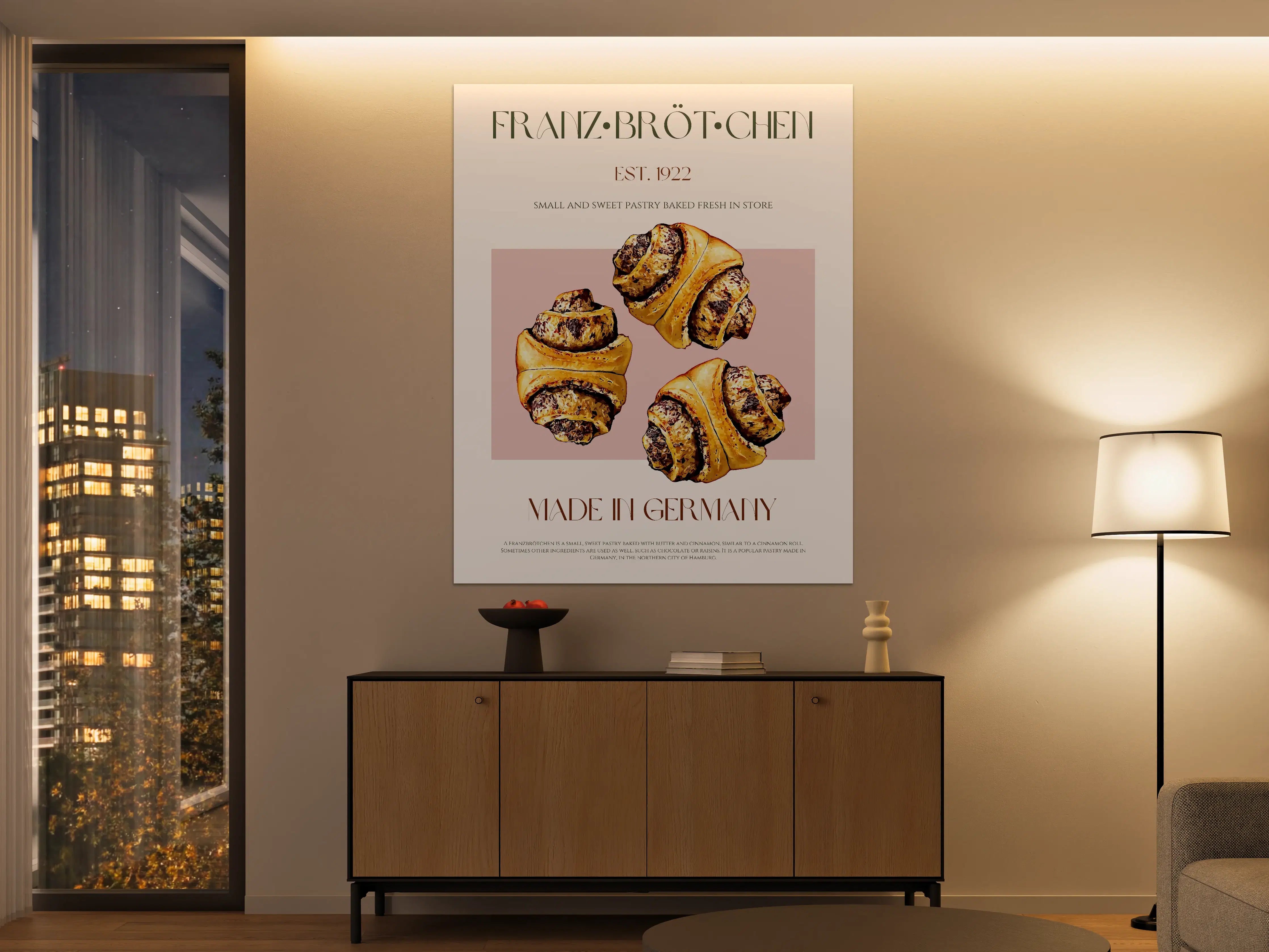 Große Wandbilder - Französische Croissants mit Schokoladenfüllung