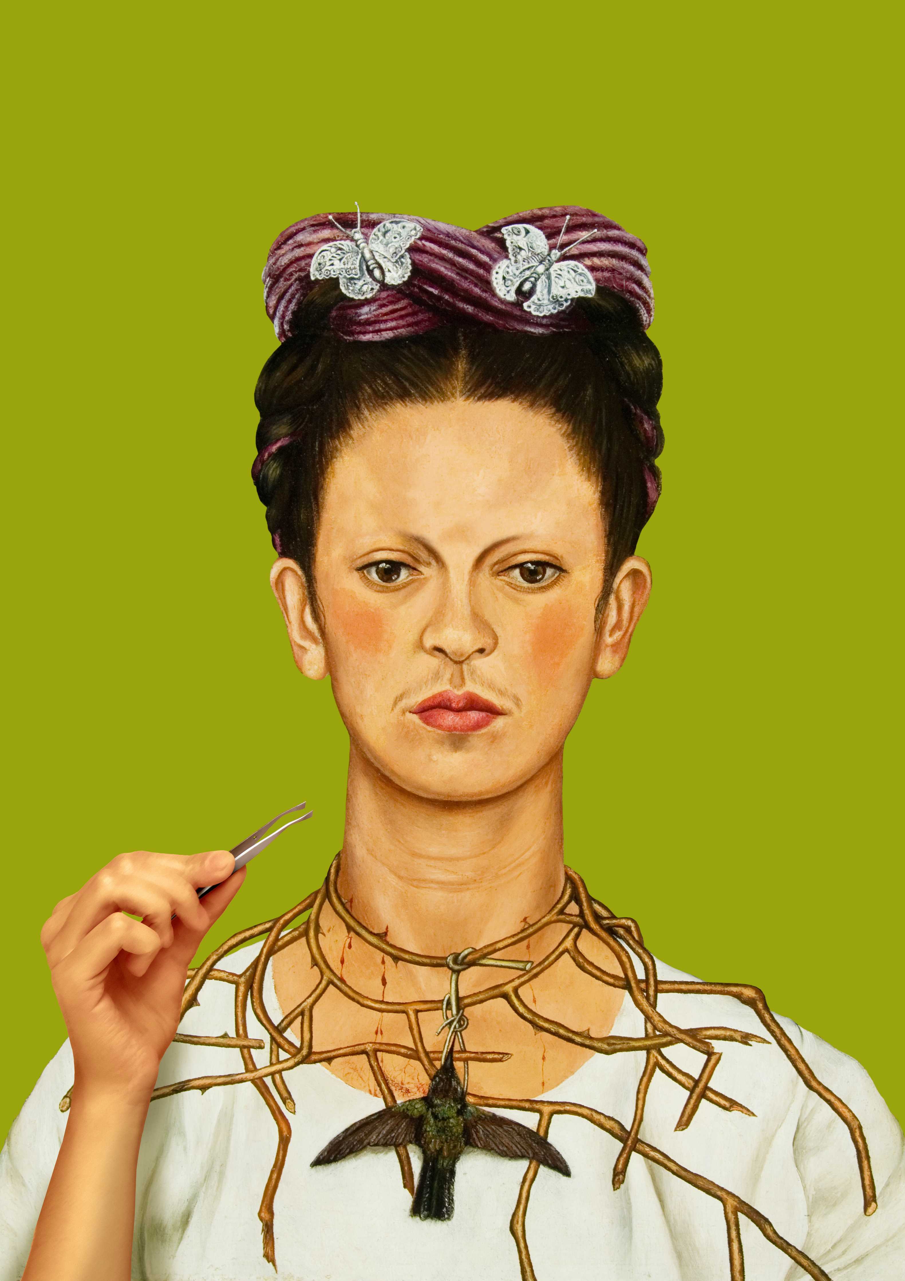 Große Wandbilder-Frau mit kunstvoller Haarfrisur und Natur-Accessoires