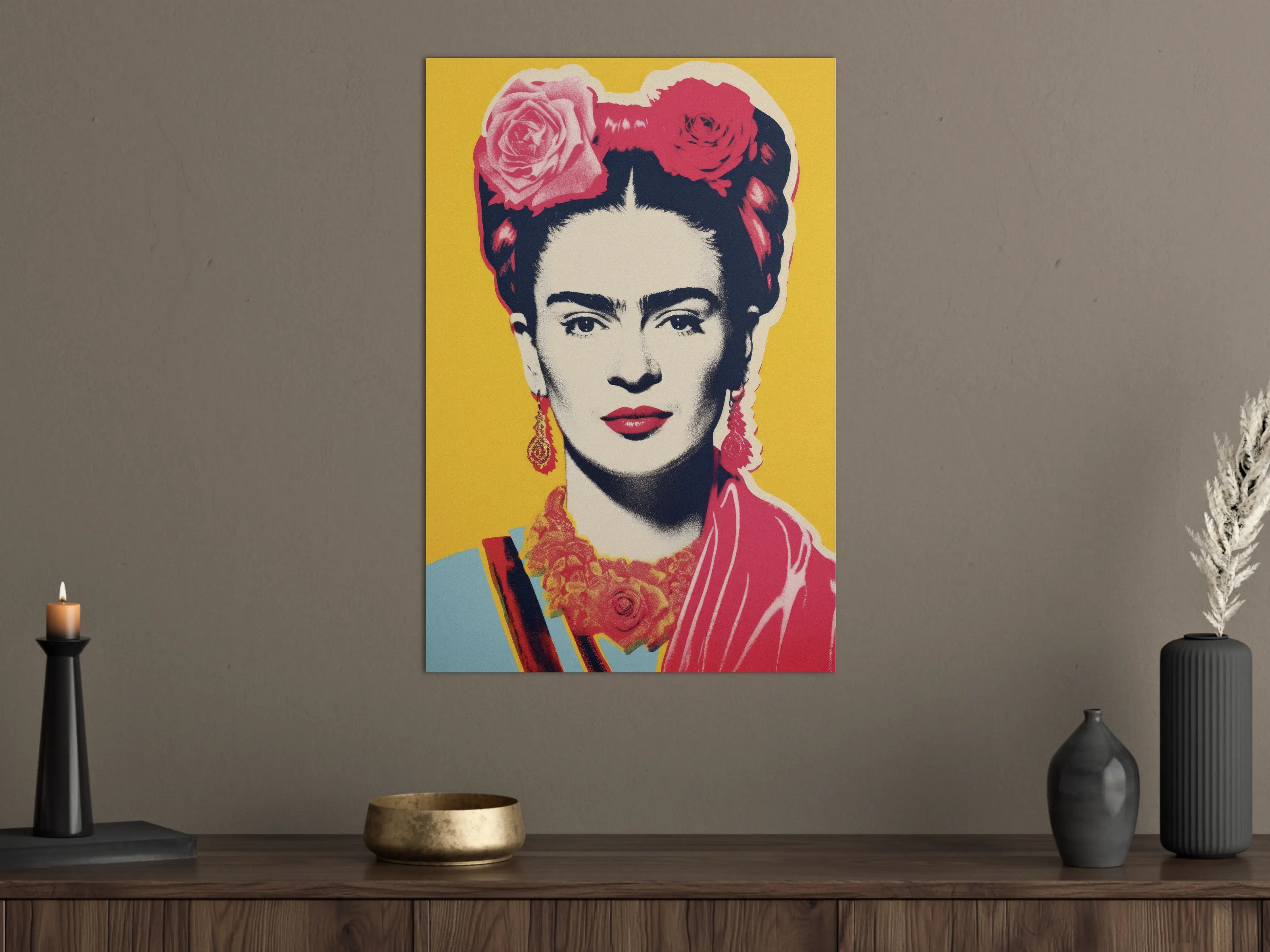 Große Wandbilder - Frida Kahlo Essenz in lebendigen Farben