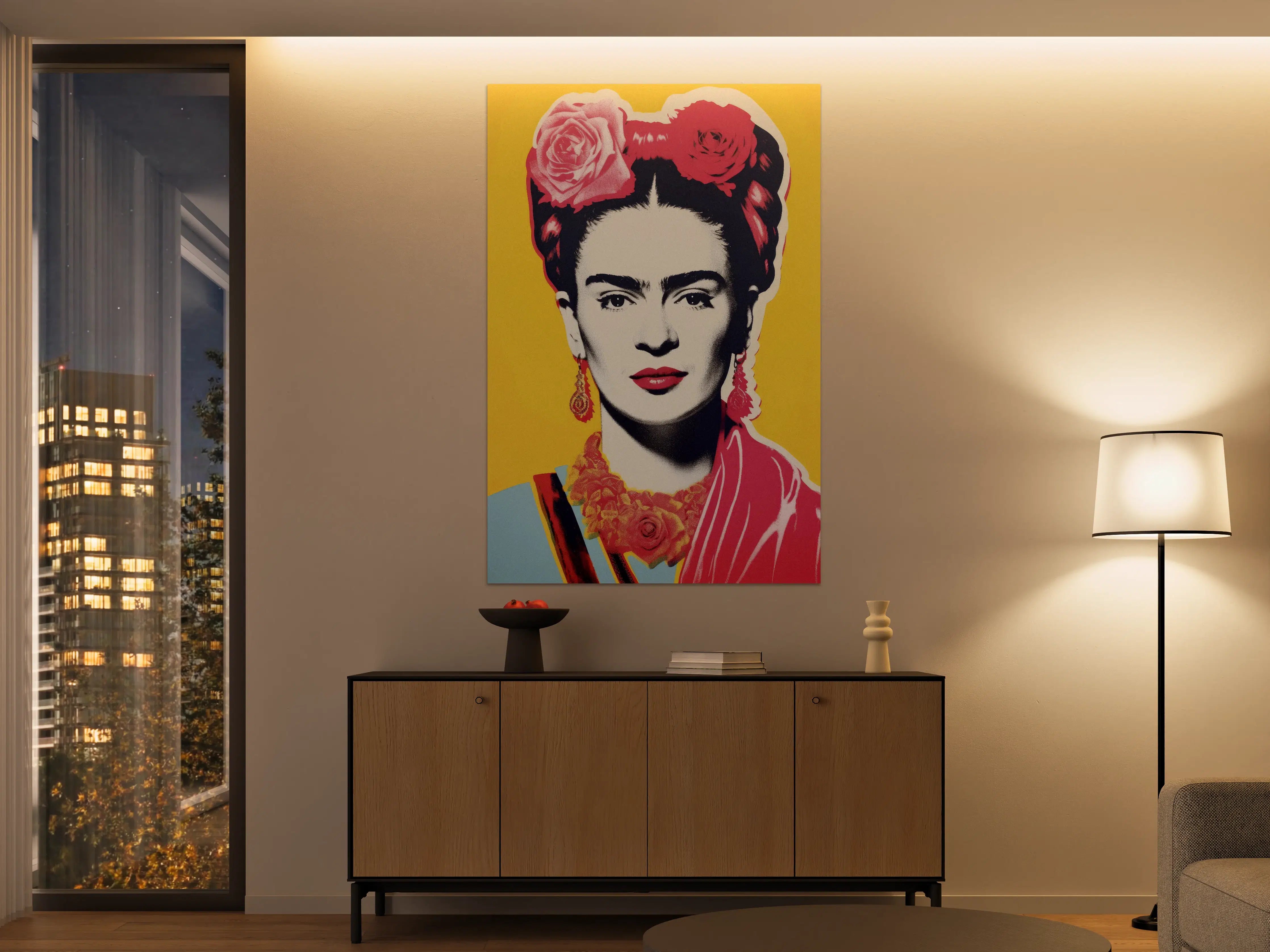 Große Wandbilder - Frida Kahlo Essenz in lebendigen Farben