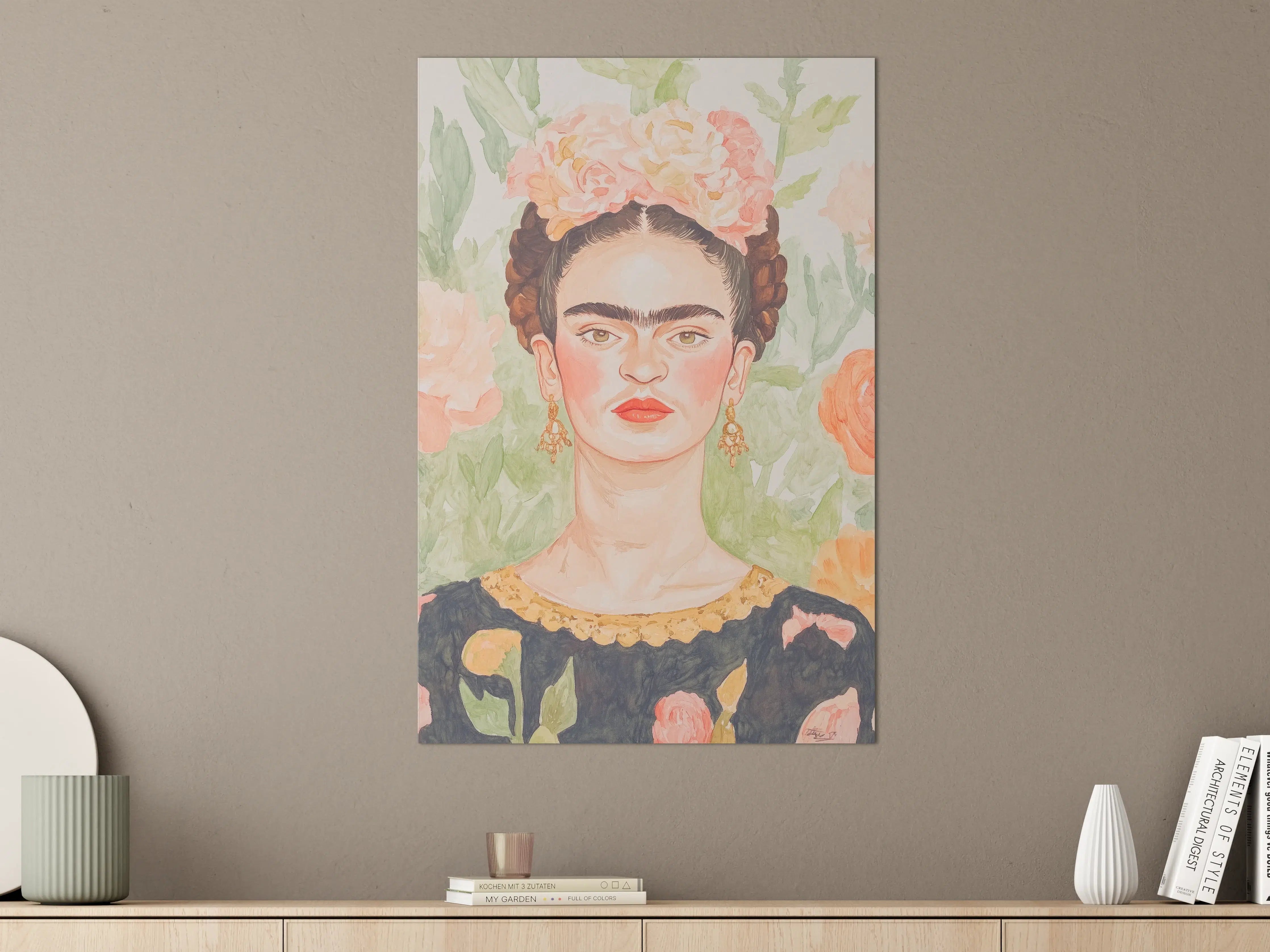 Große Wandbilder - Frida Kahlo: Graue Inspirationen