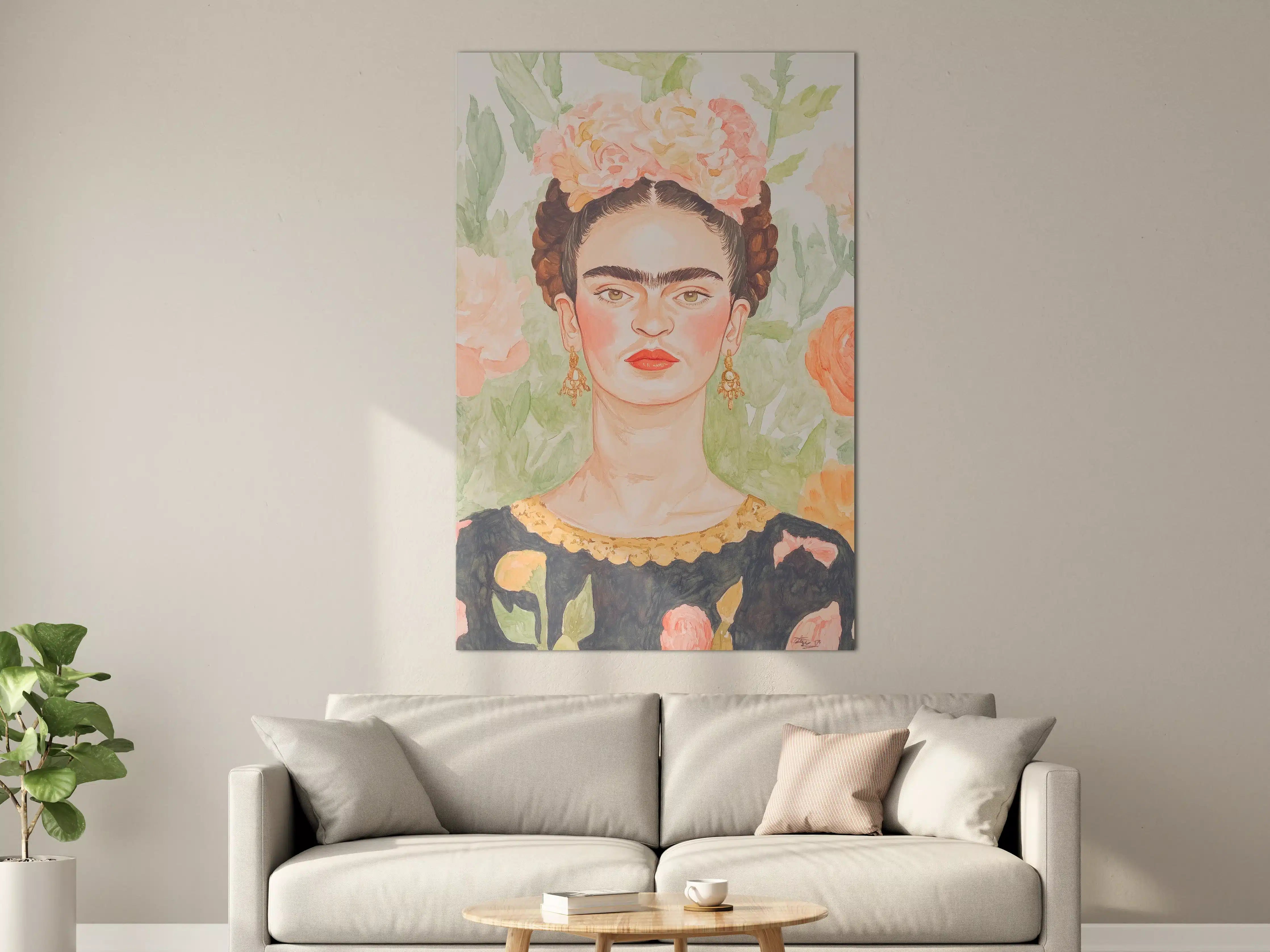 Große Wandbilder - Frida Kahlo: Graue Inspirationen