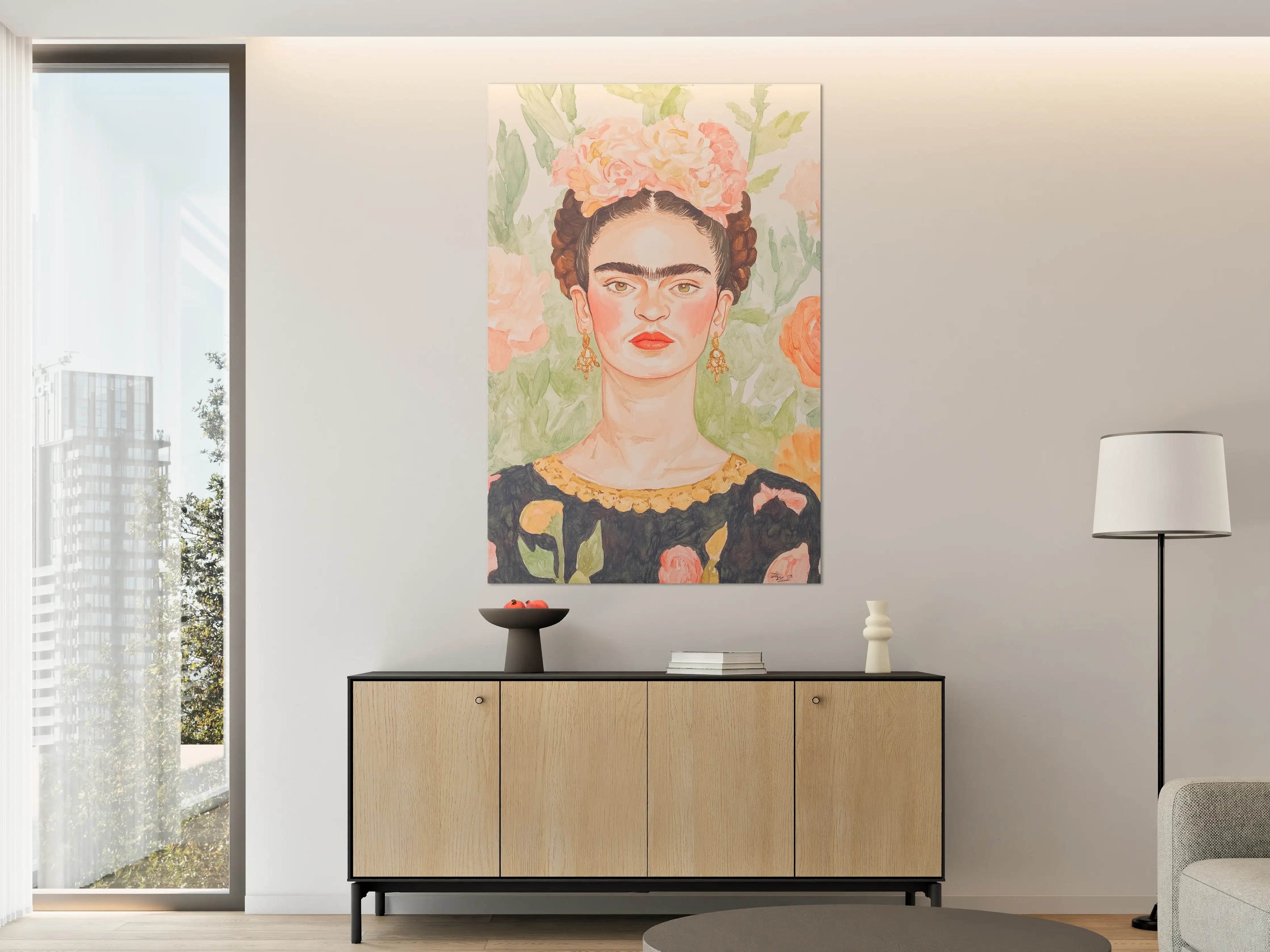 Große Wandbilder - Frida Kahlo: Graue Inspirationen