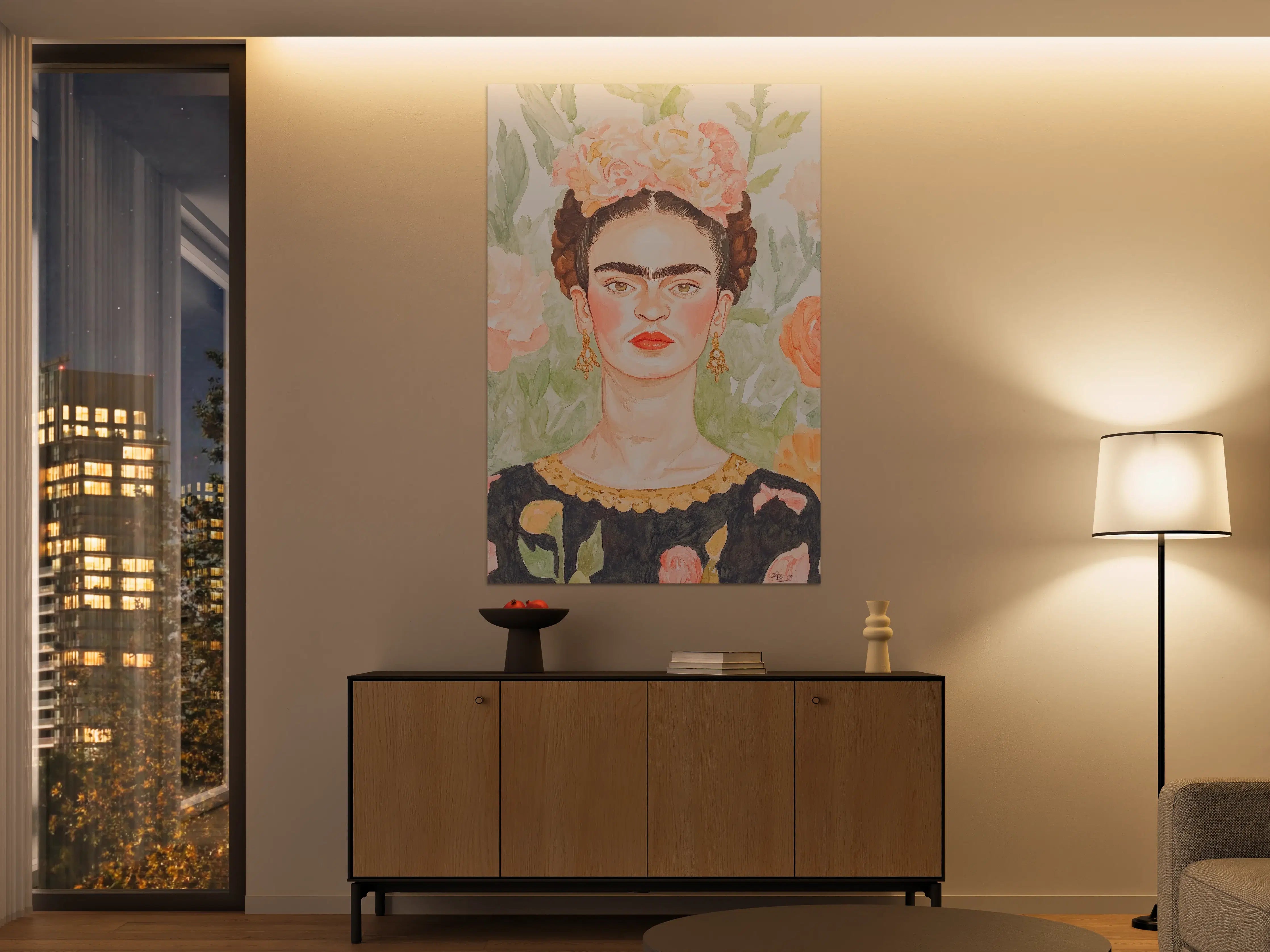 Große Wandbilder - Frida Kahlo: Graue Inspirationen