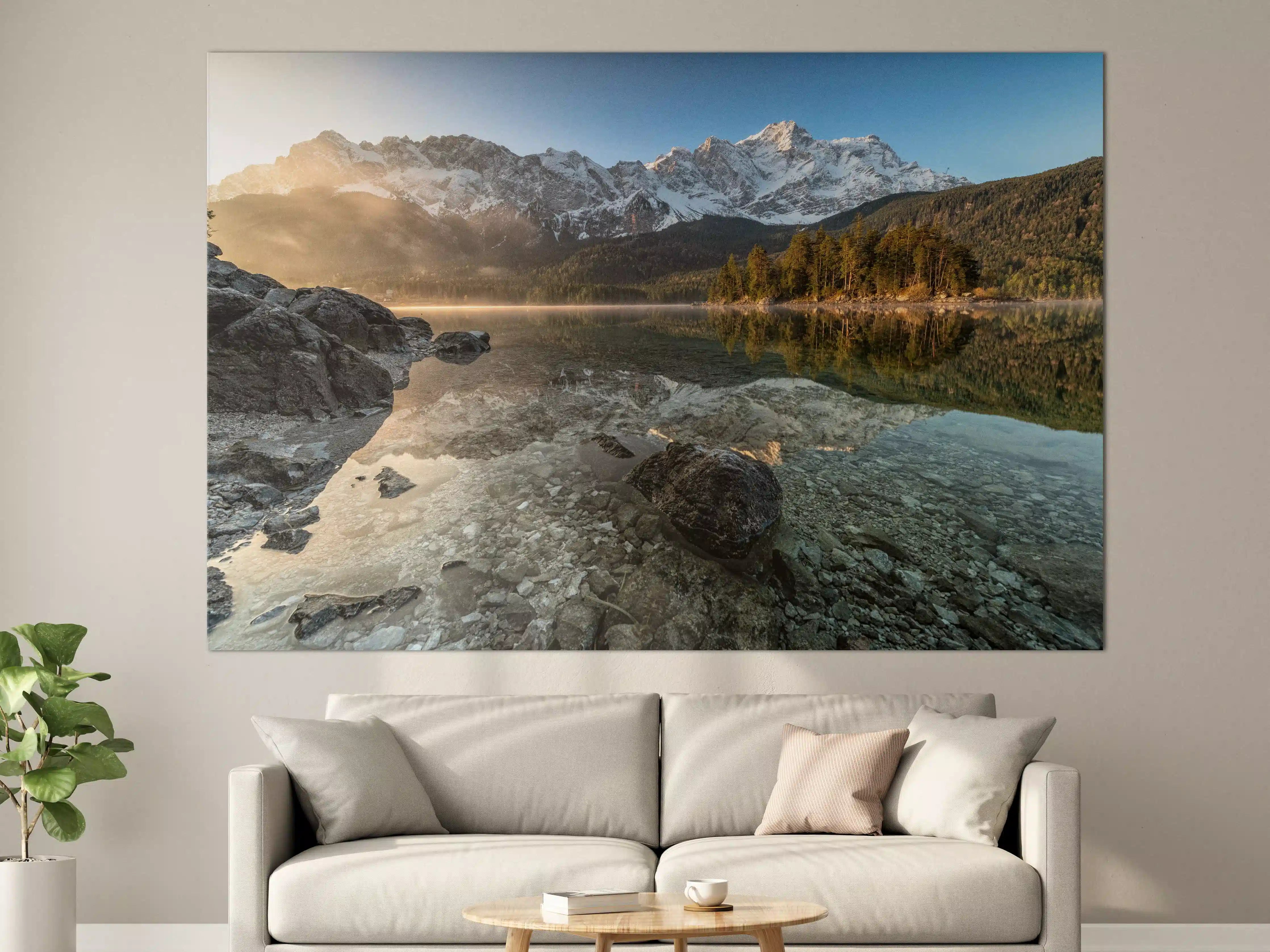 Große Wandbilder - Friedliche Aussicht auf den Eibsee - Bayern