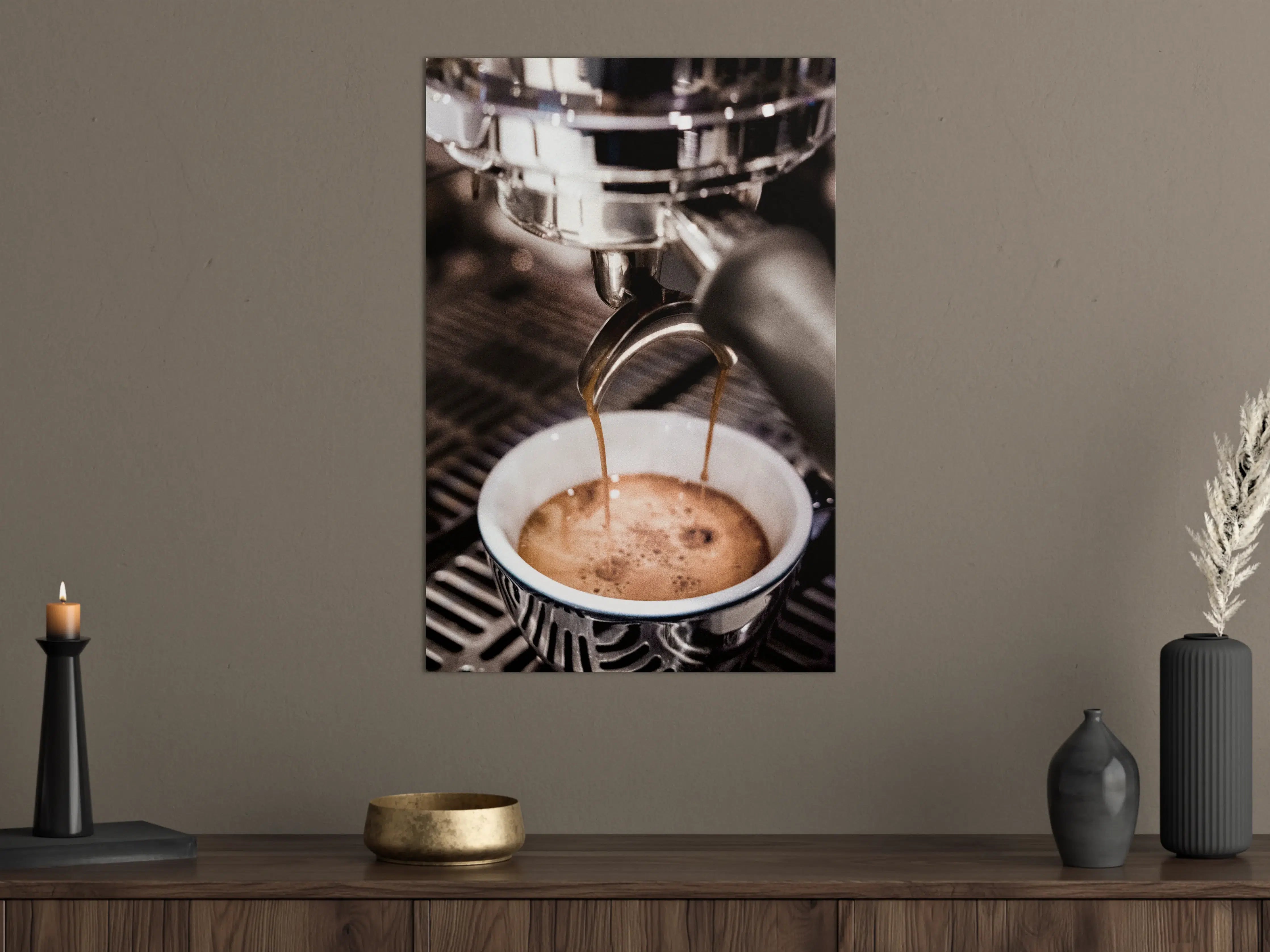 Große Wandbilder - Frisch zubereiteter Espresso aus Espressomaschine