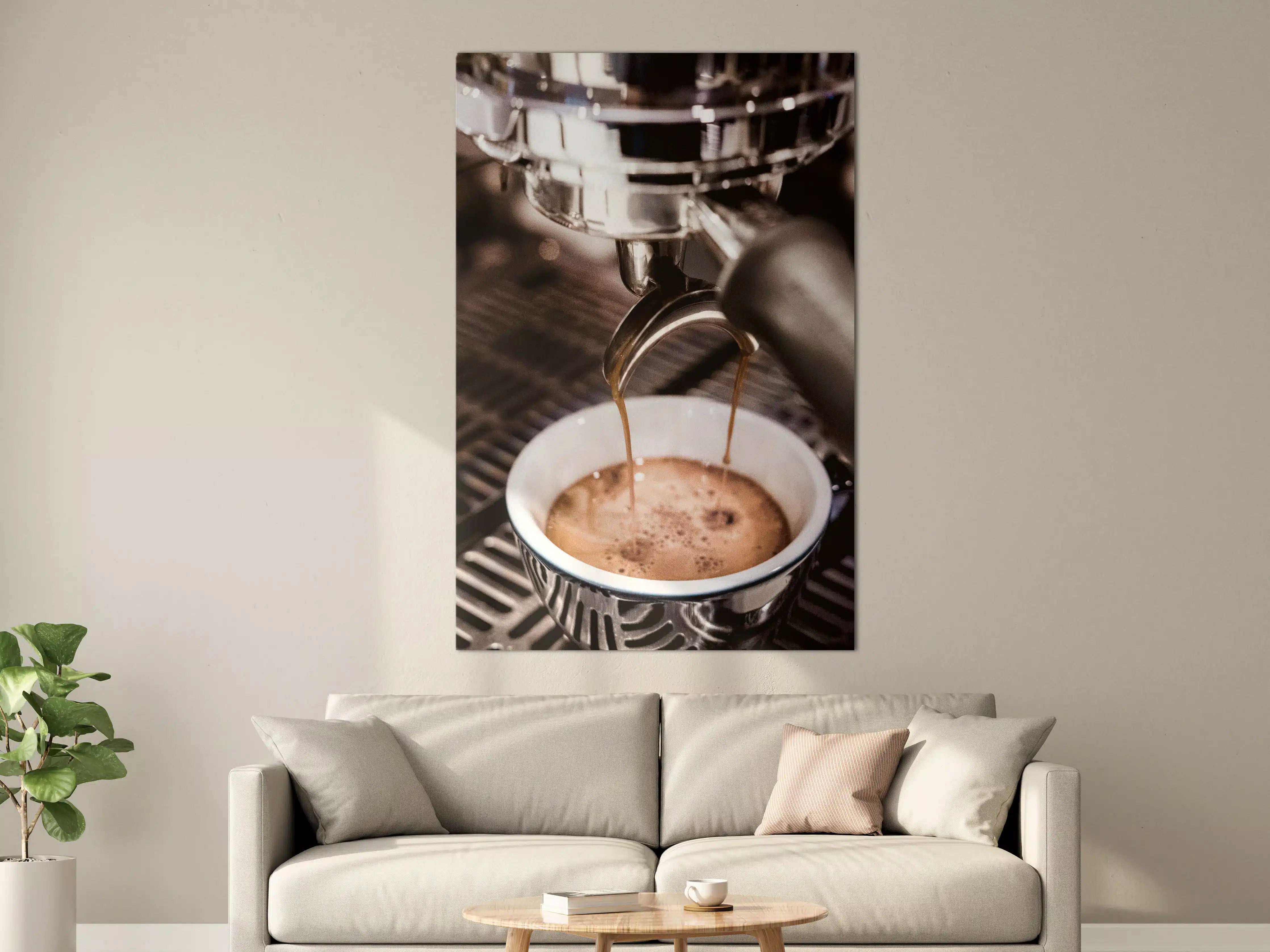 Große Wandbilder - Frisch zubereiteter Espresso aus Espressomaschine