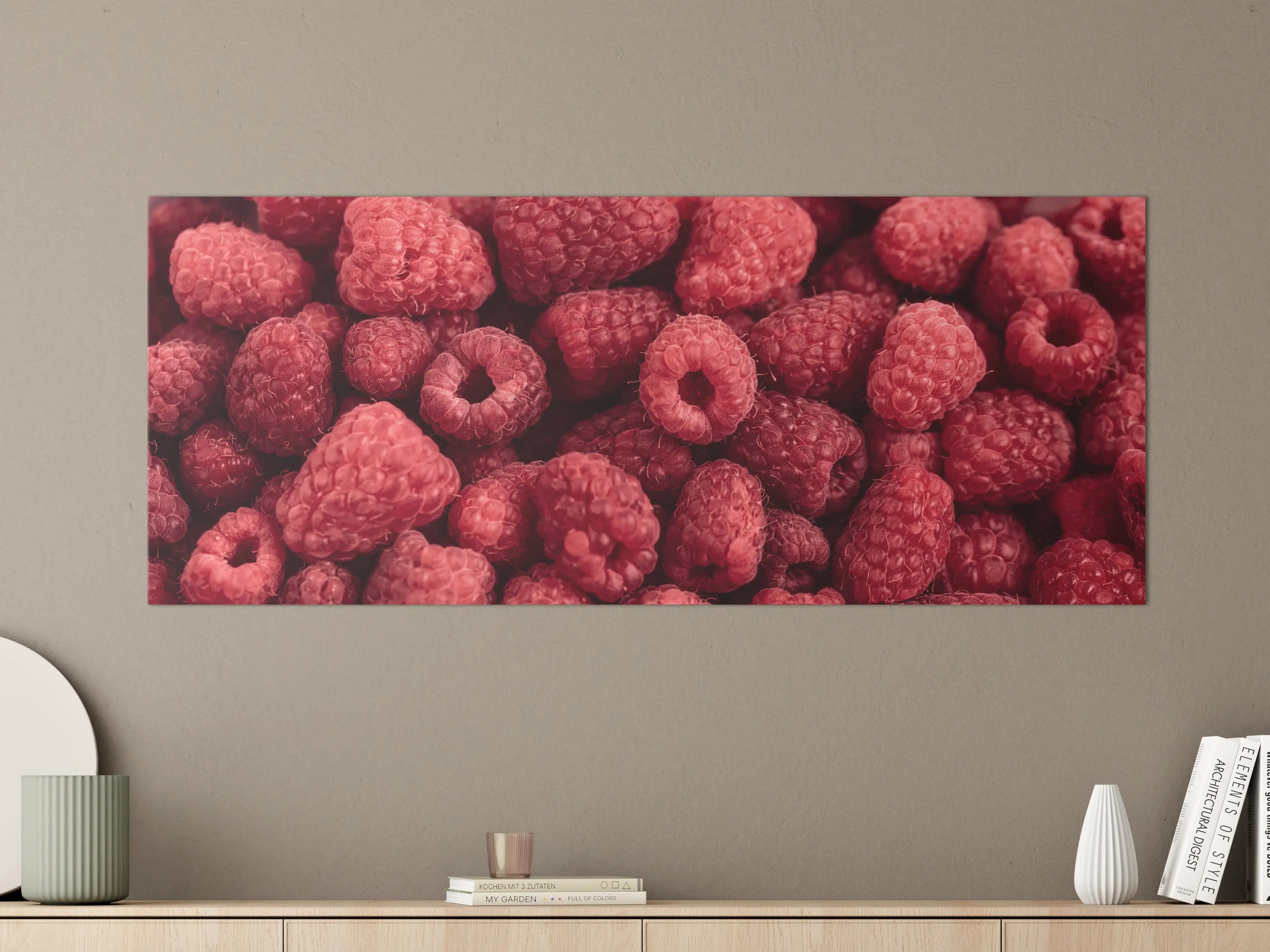 Große Wandbilder - Frische Himbeer-Textur Rot