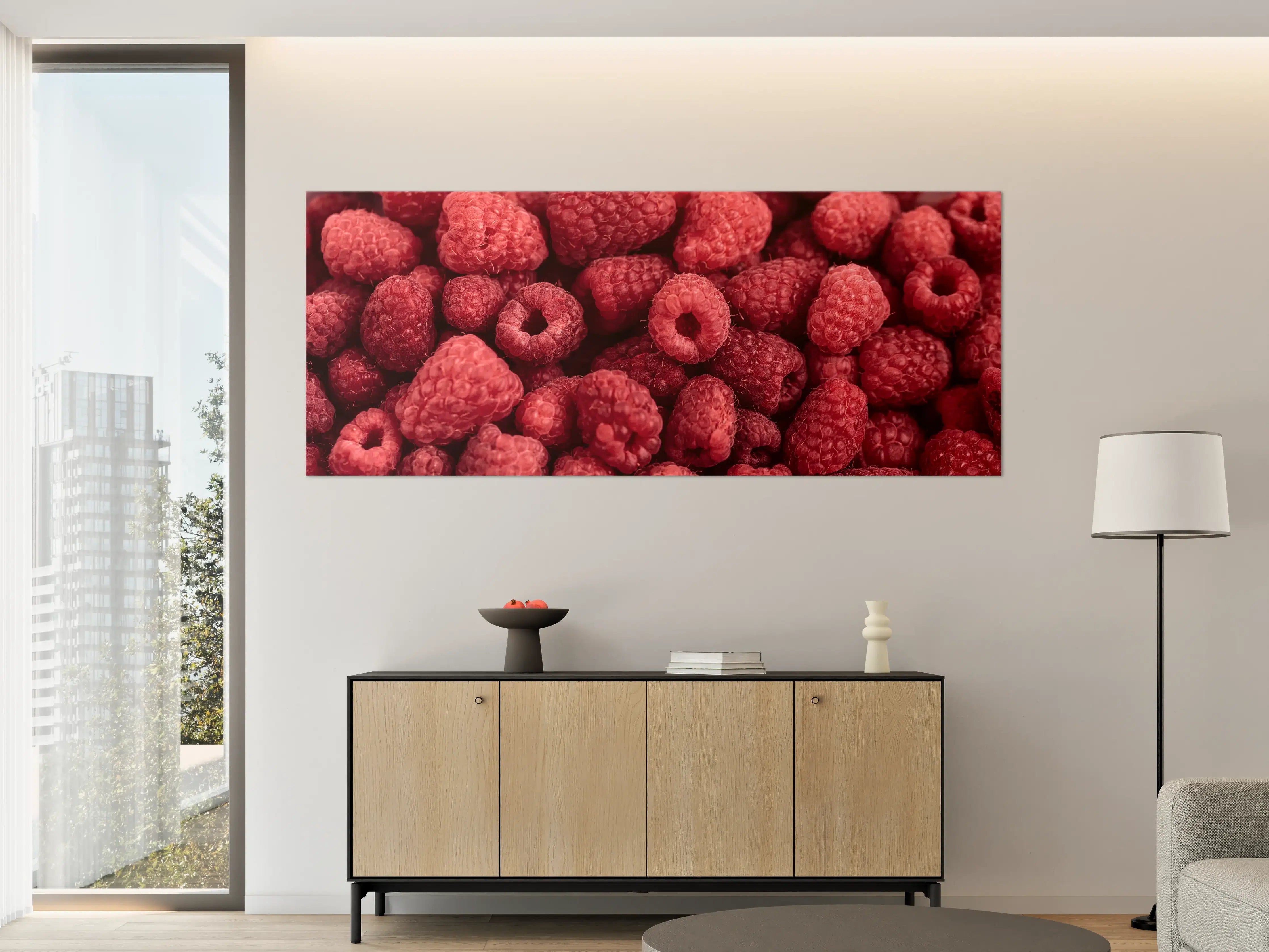 Große Wandbilder - Frische Himbeer-Textur Rot