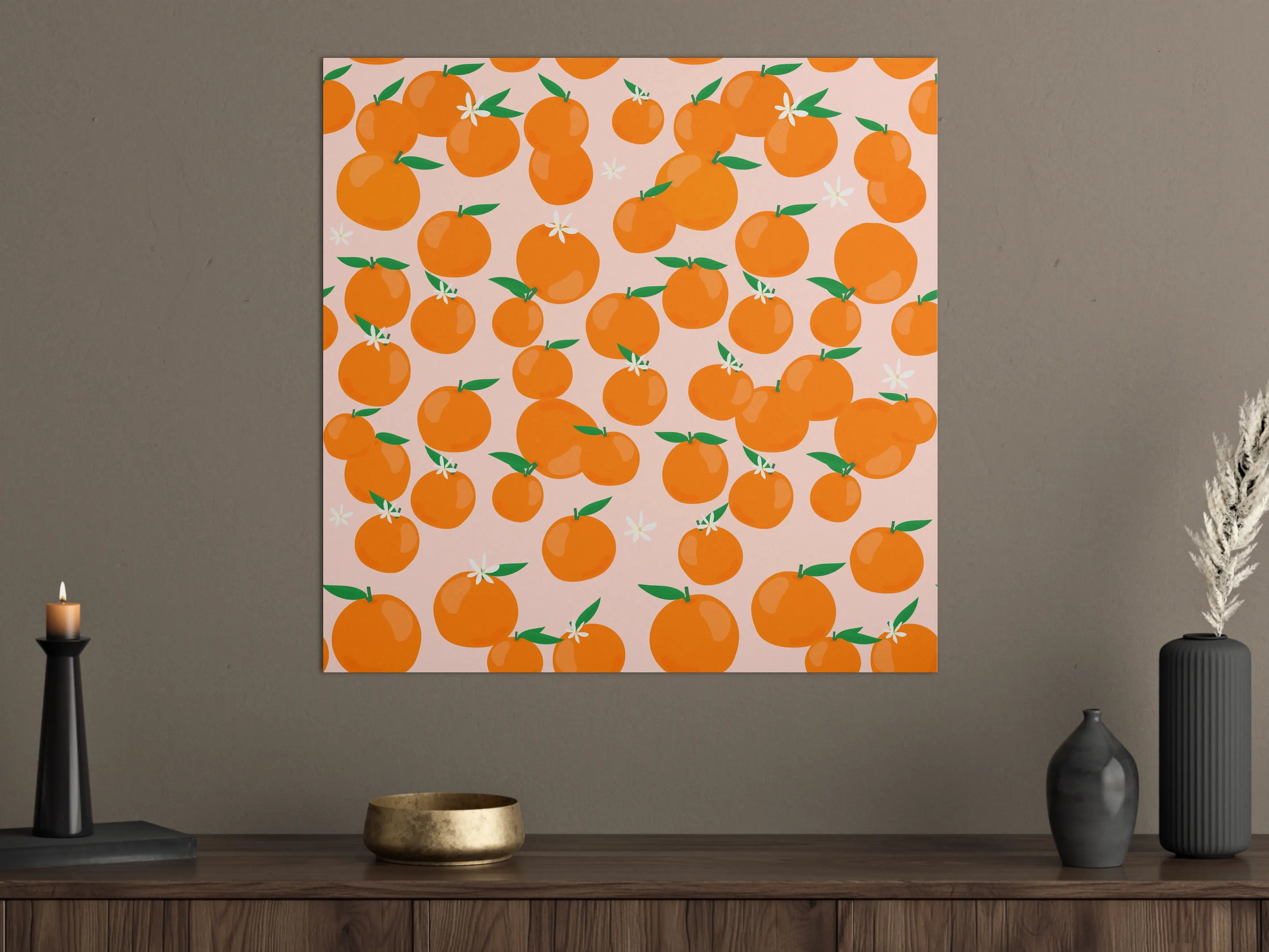 Große Wandbilder - Frische Orangen in Pastellpink