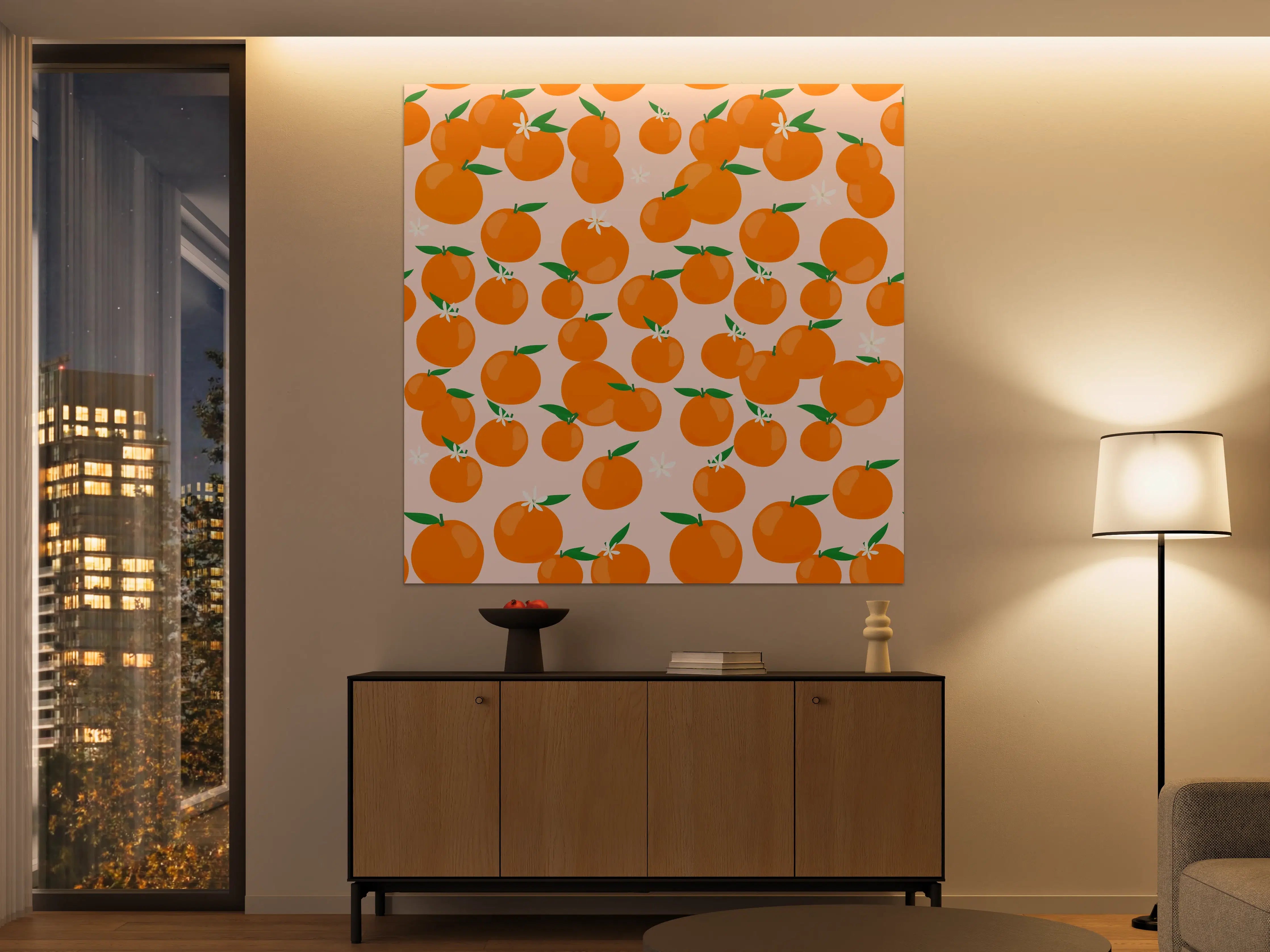 Große Wandbilder - Frische Orangen in Pastellpink