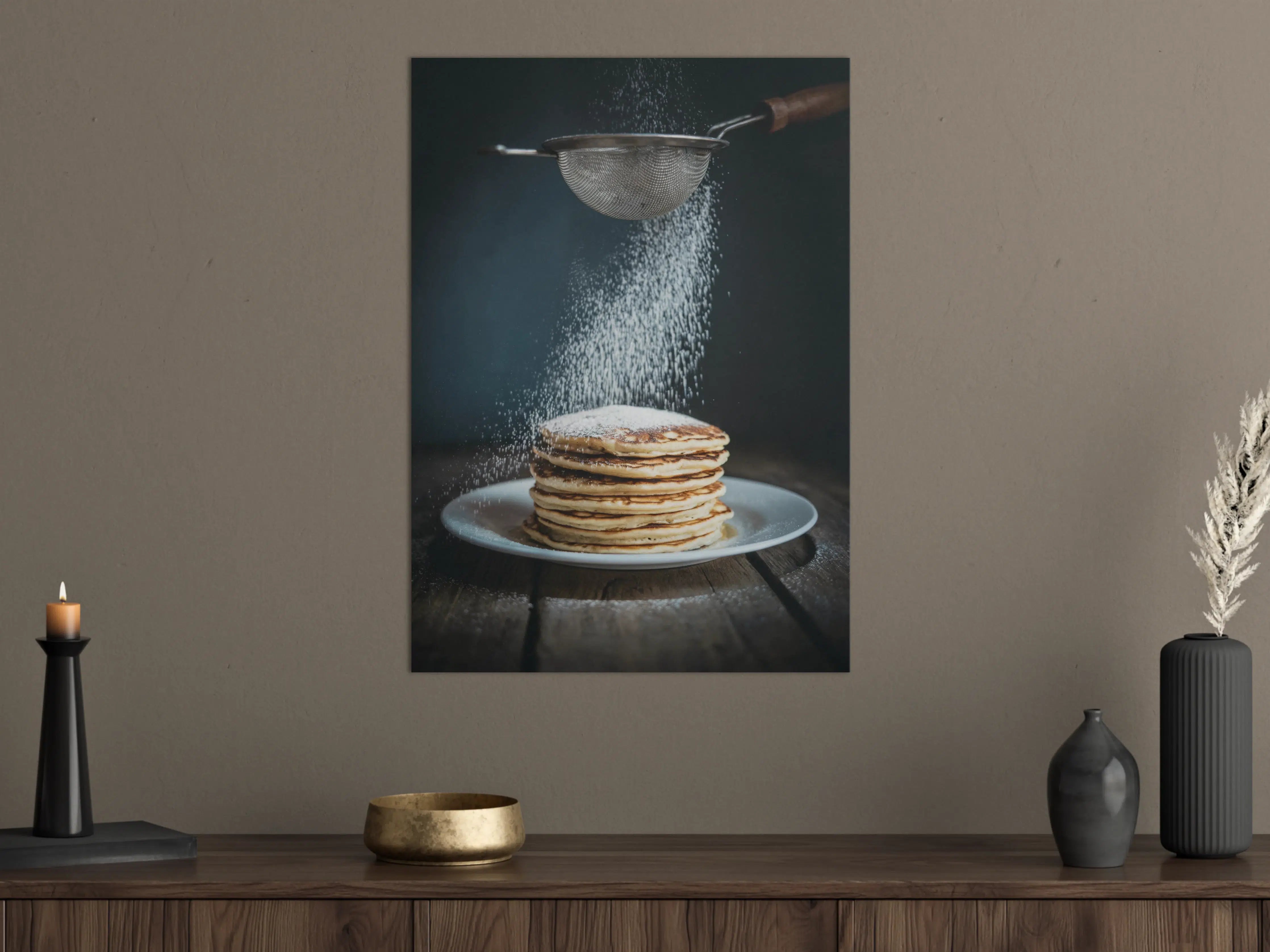 Große Wandbilder - Frische Pfannkuchen mit Puderzucker
