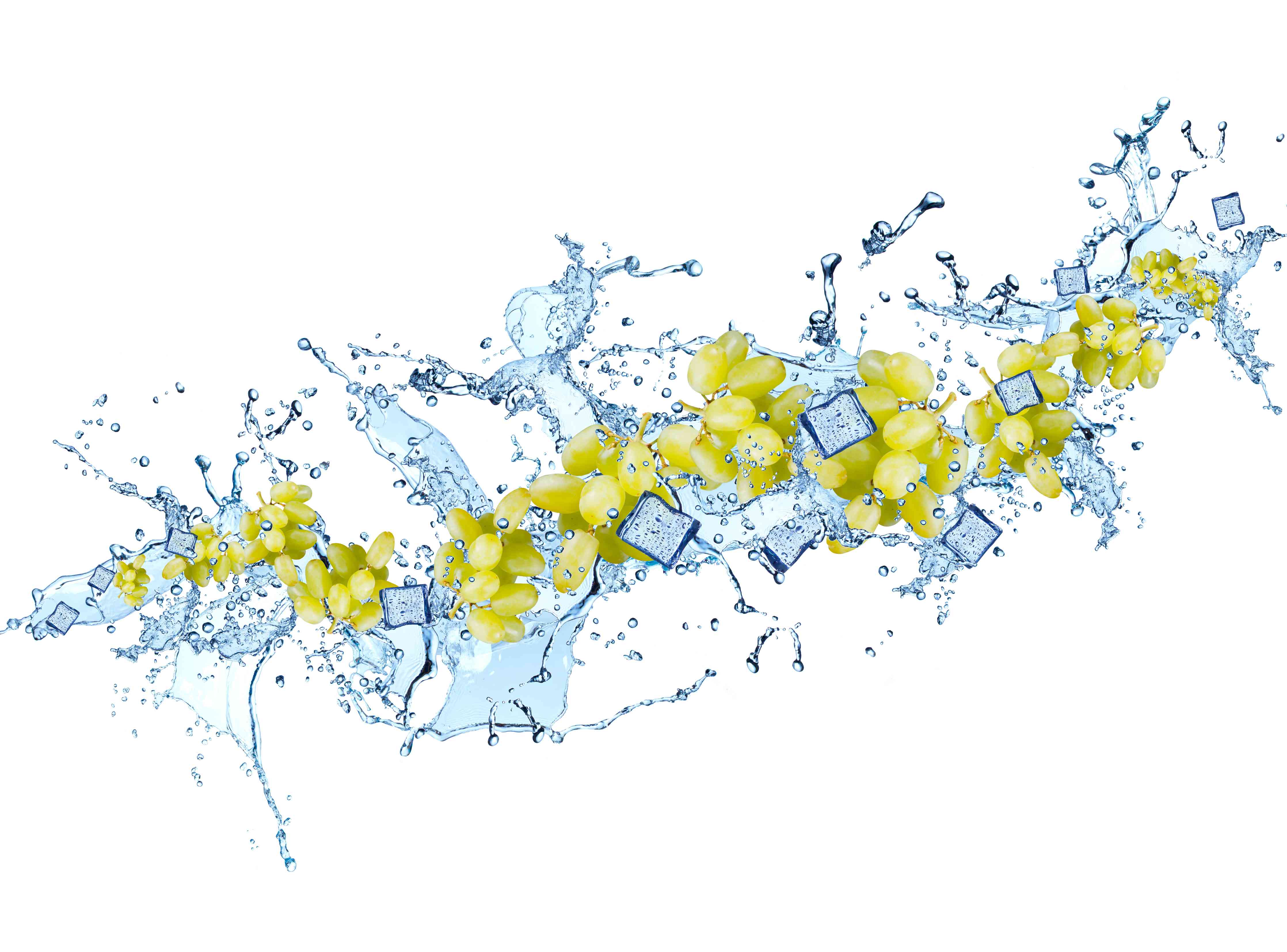 Große Wandbilder-Frische Trauben im Wassersplash