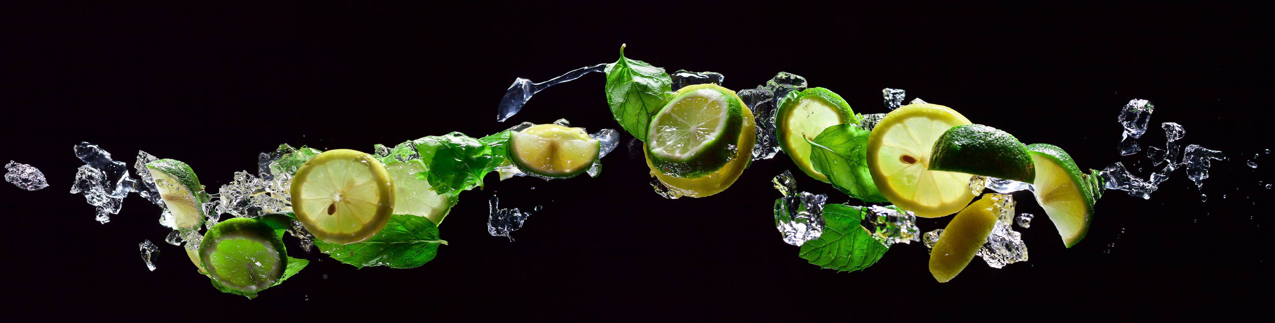 Große Wandbilder-Frischer Limetten-Kräuter-Mix