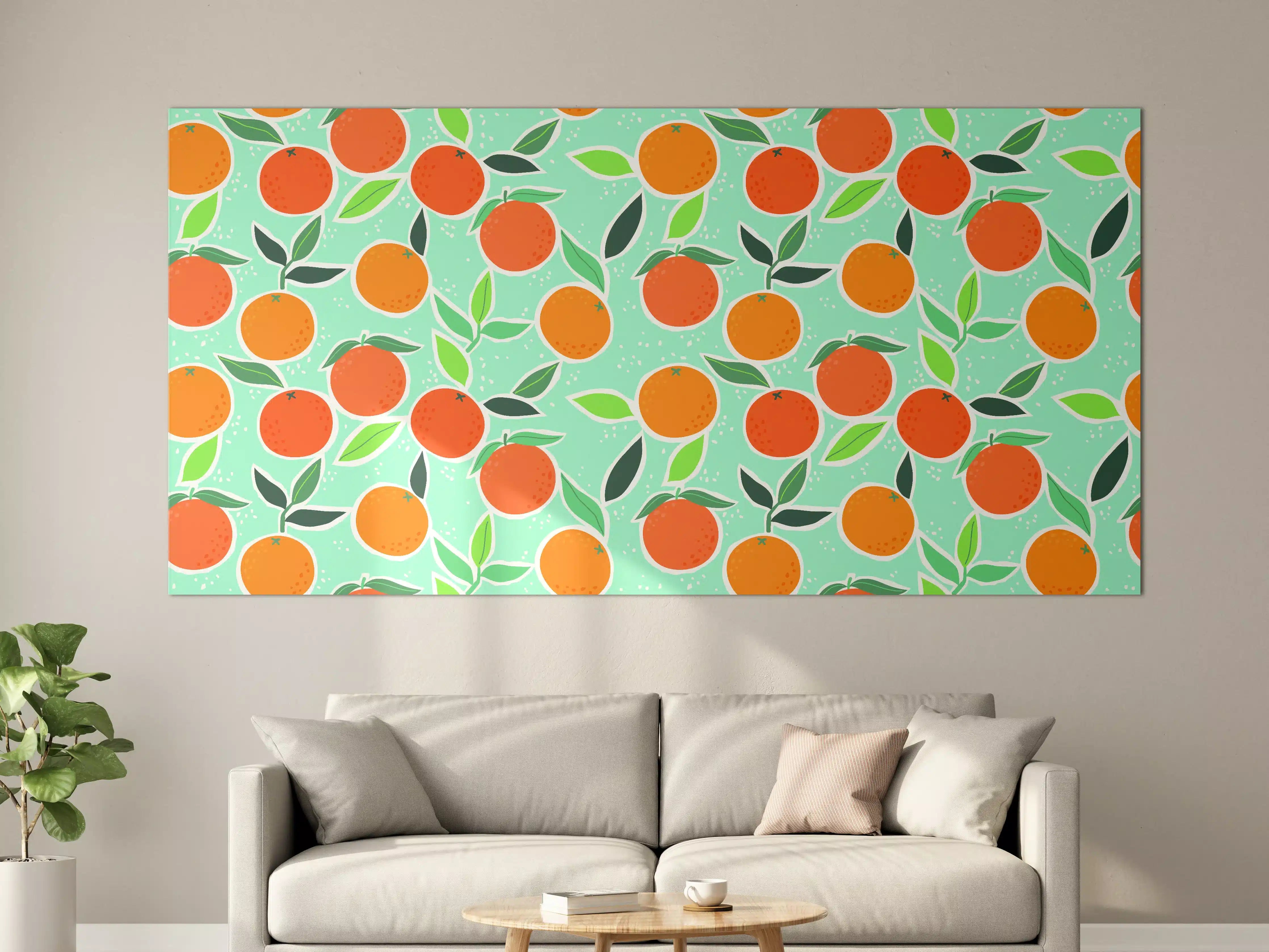 Große Wandbilder - Frischer Orangenbaum mit saftigen Früchten