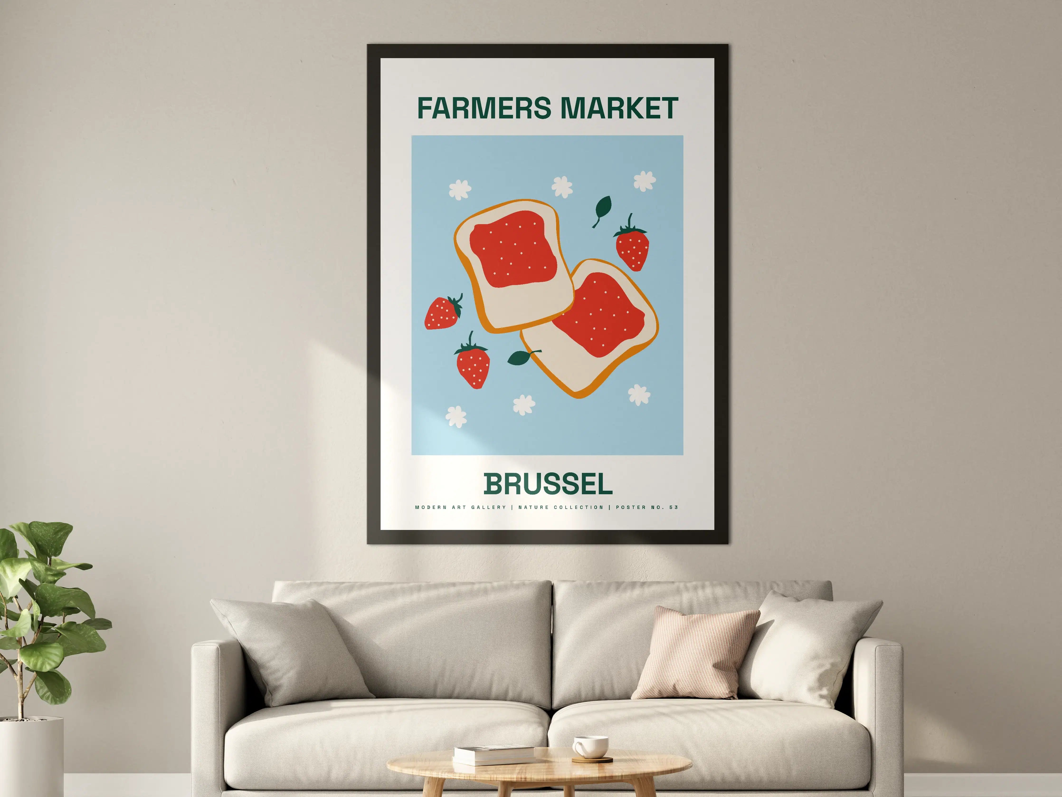 Große Wandbilder - Frisches Erdbeer-Toast-PB-Modern