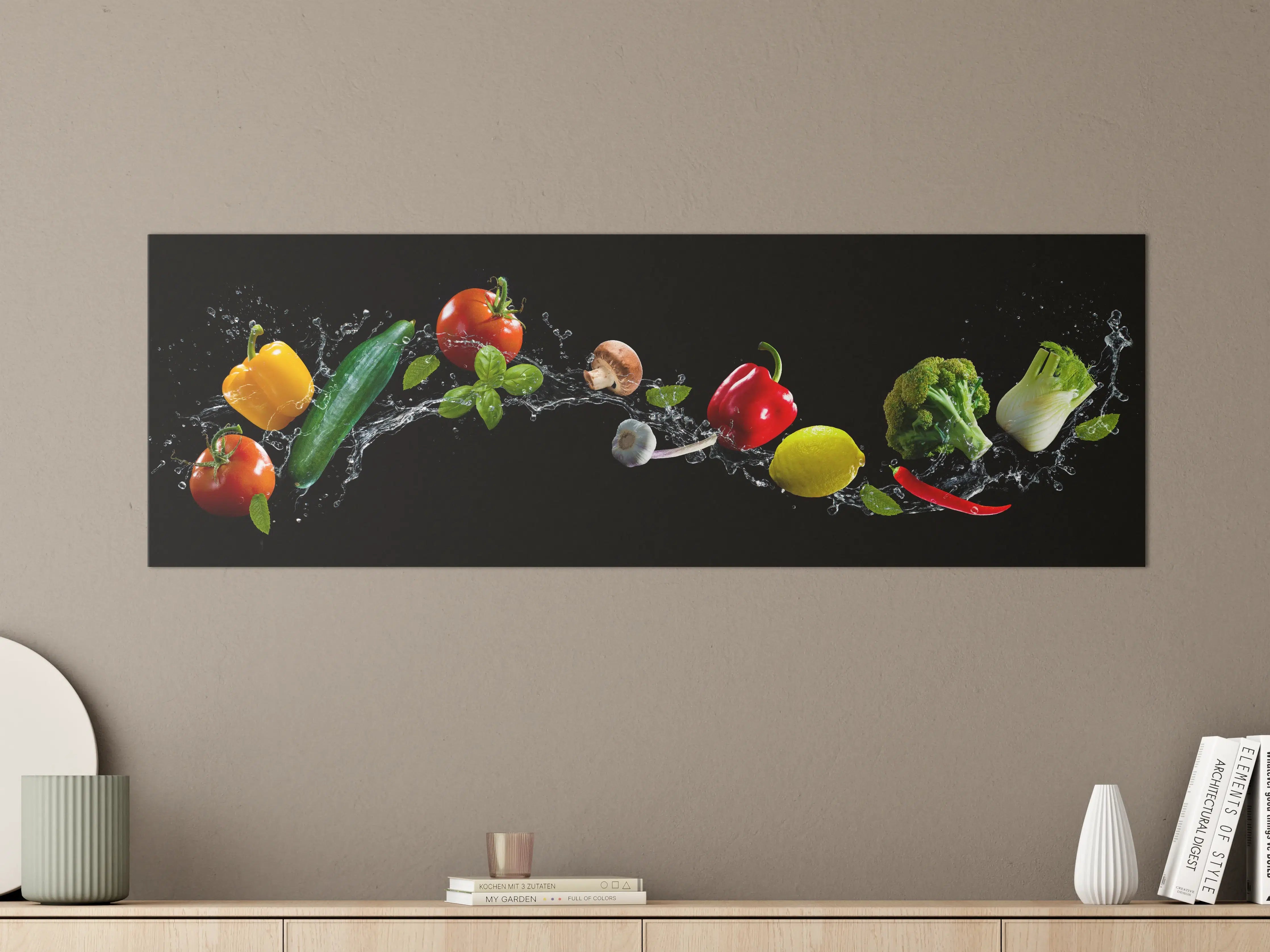 Große Wandbilder - Frisches Gemüse Wasserspritzer