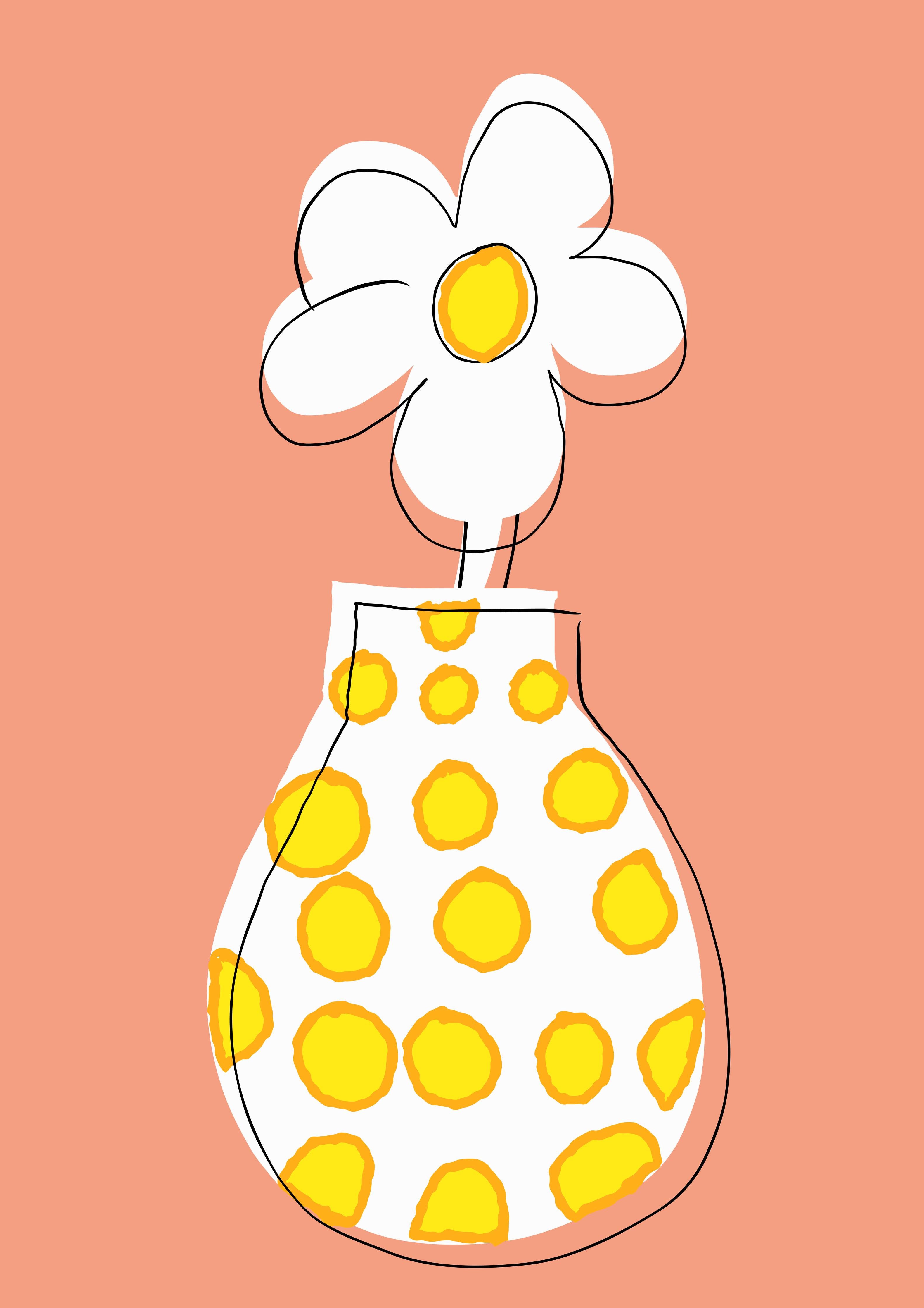 Große Wandbilder-Fröhliche Blumenvasen Illustration