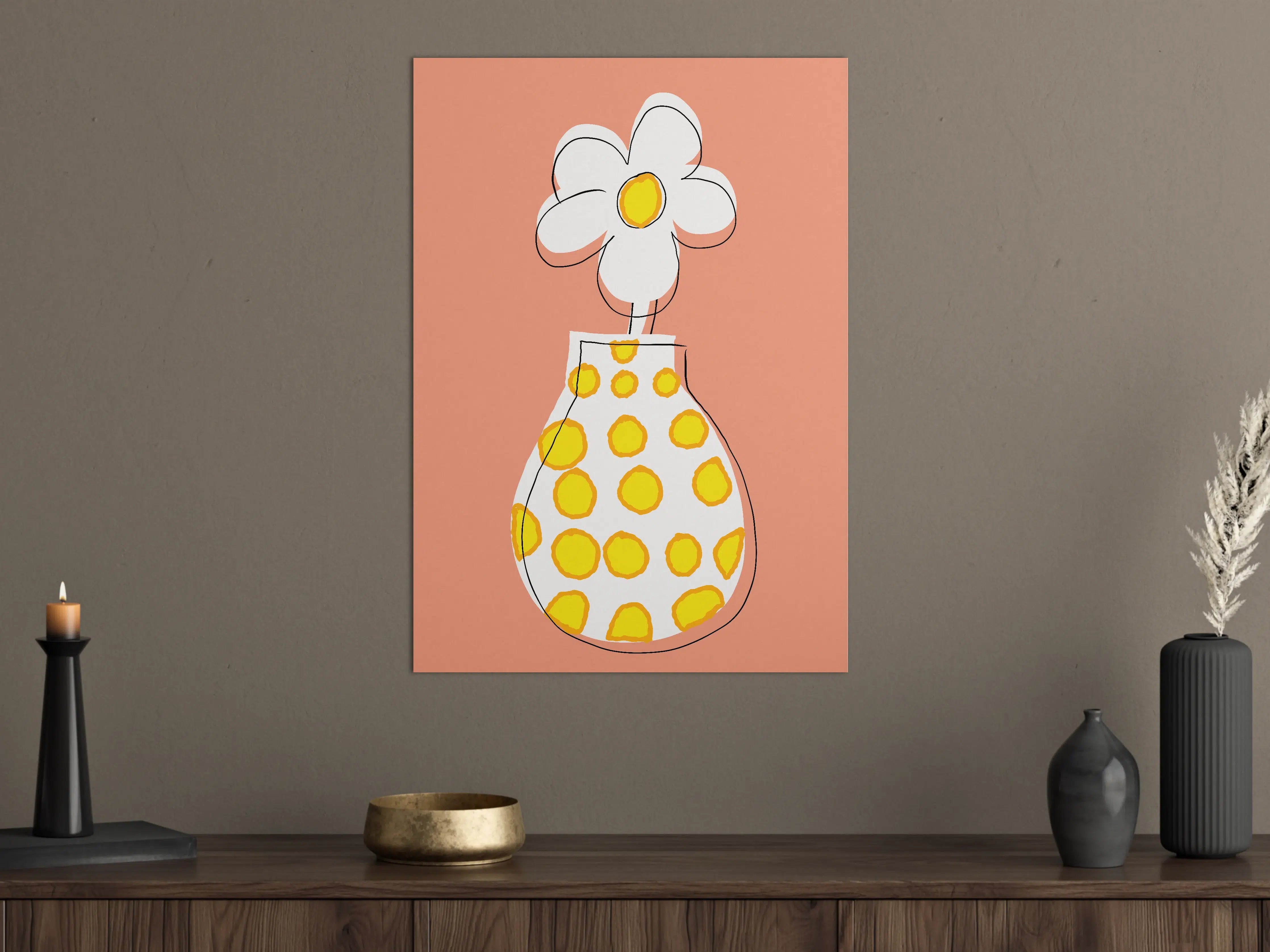 Große Wandbilder - Fröhliche Blumenvasen Illustration