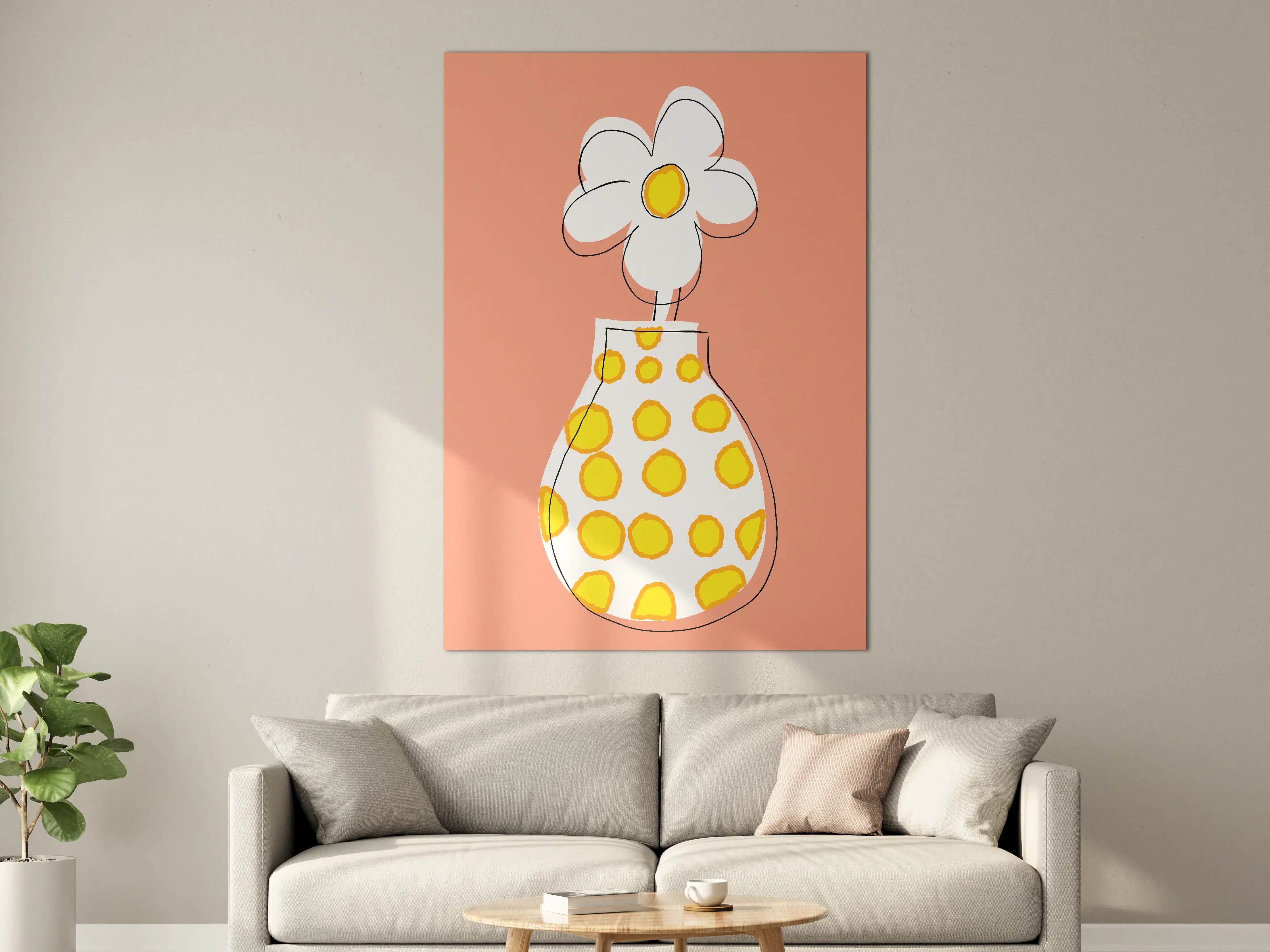 Große Wandbilder - Fröhliche Blumenvasen Illustration