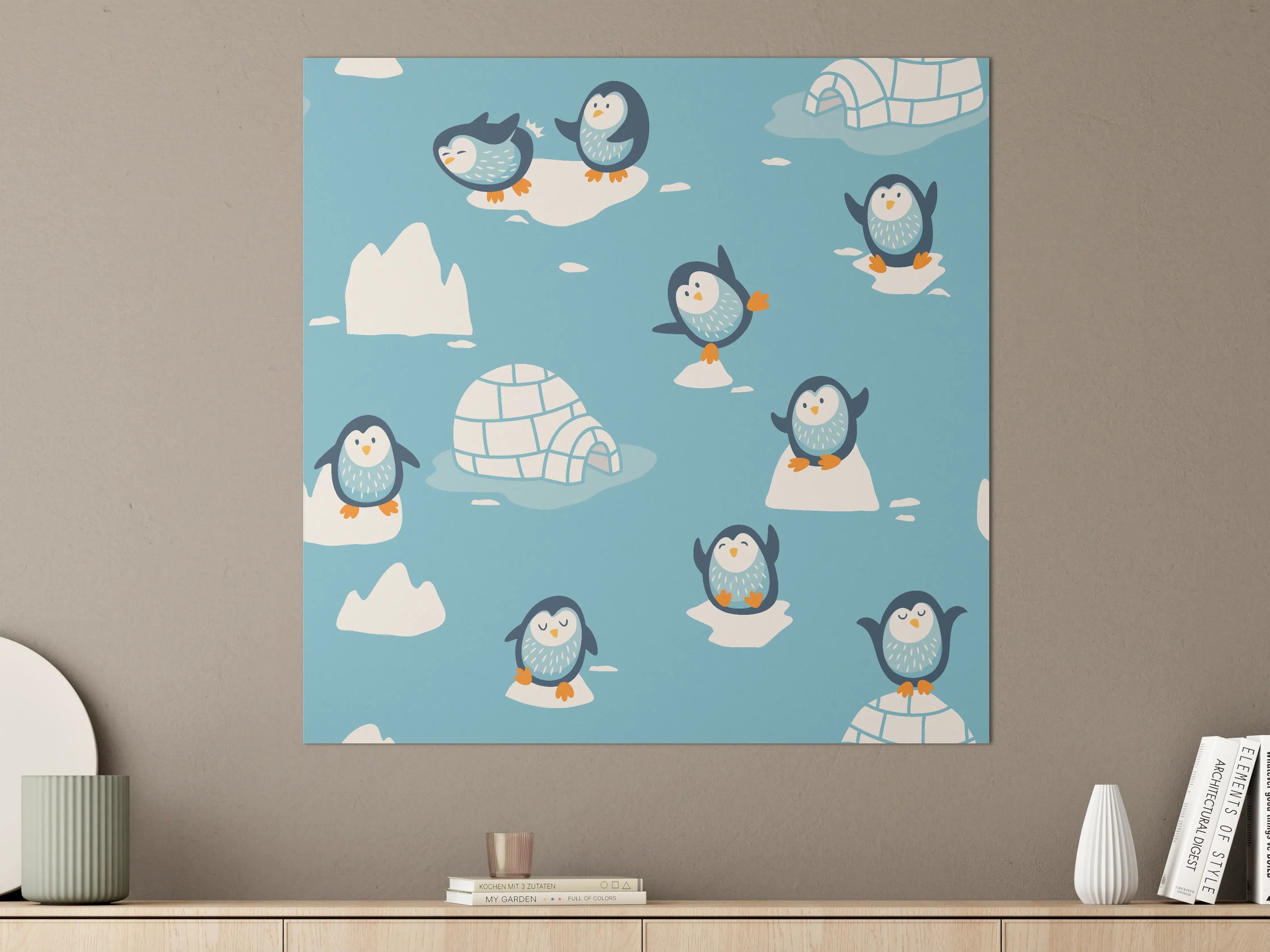 Große Wandbilder - Fröhliche Pinguin-Musterung