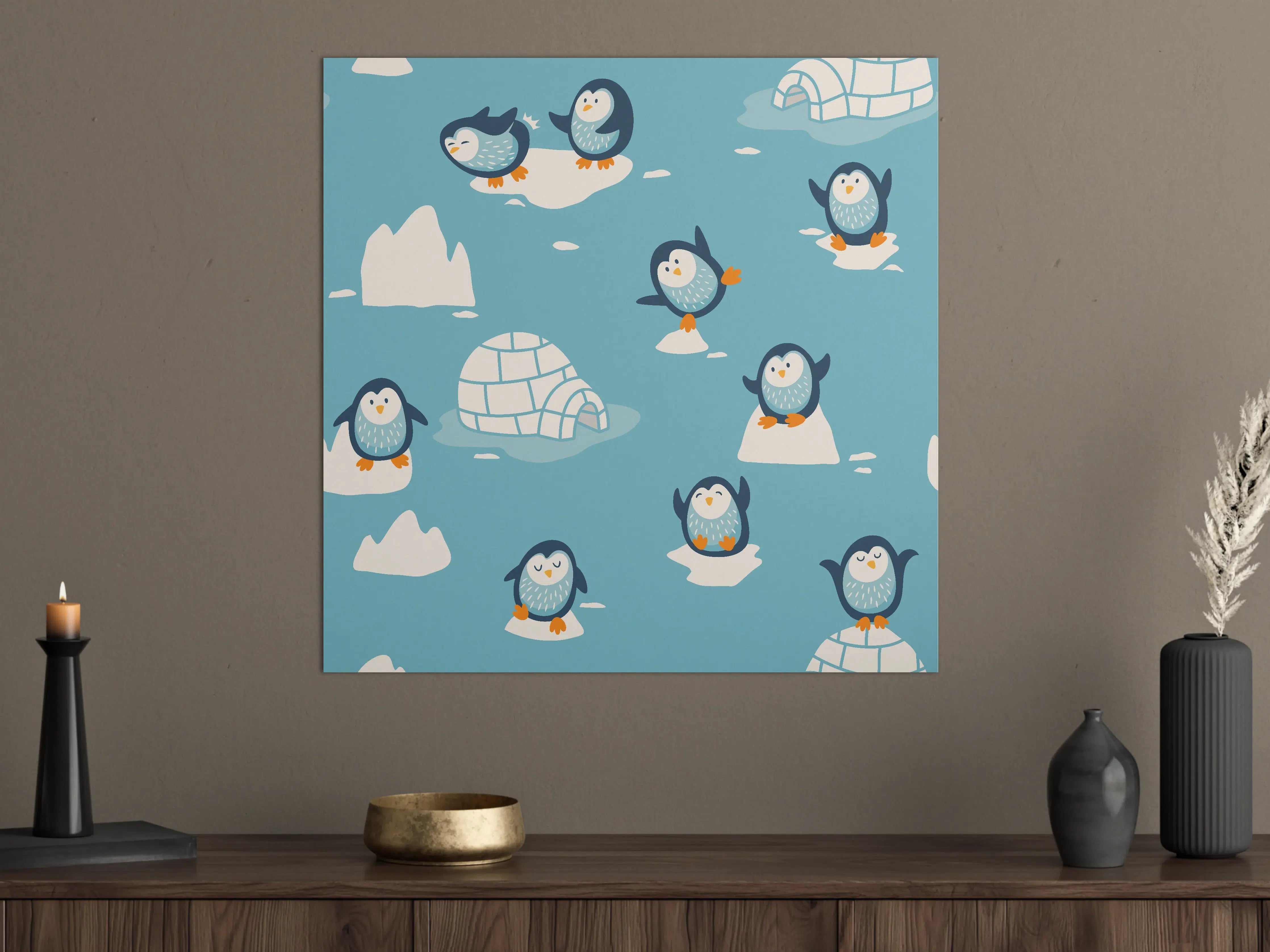 Große Wandbilder - Fröhliche Pinguin-Musterung