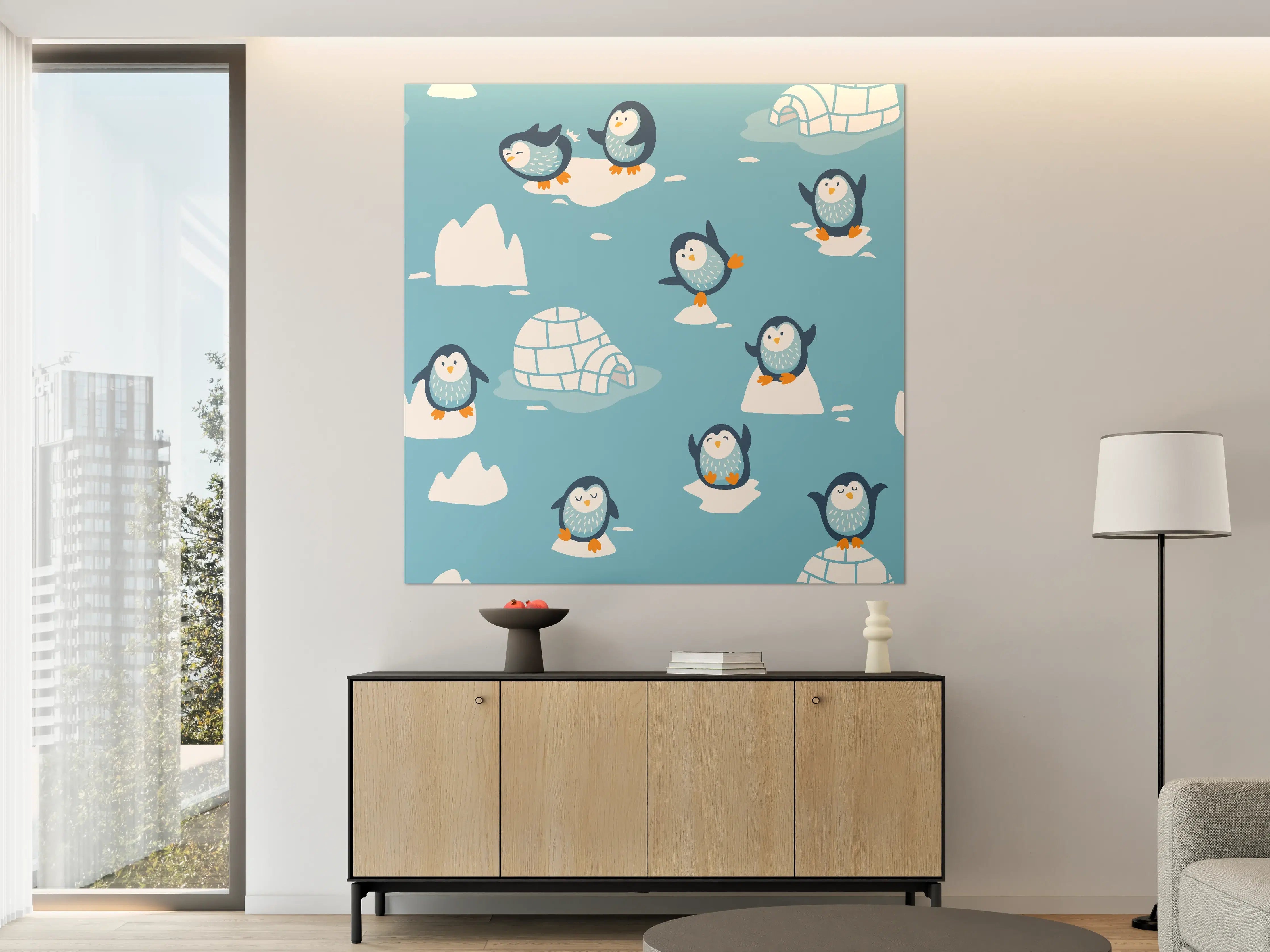 Große Wandbilder - Fröhliche Pinguin-Musterung