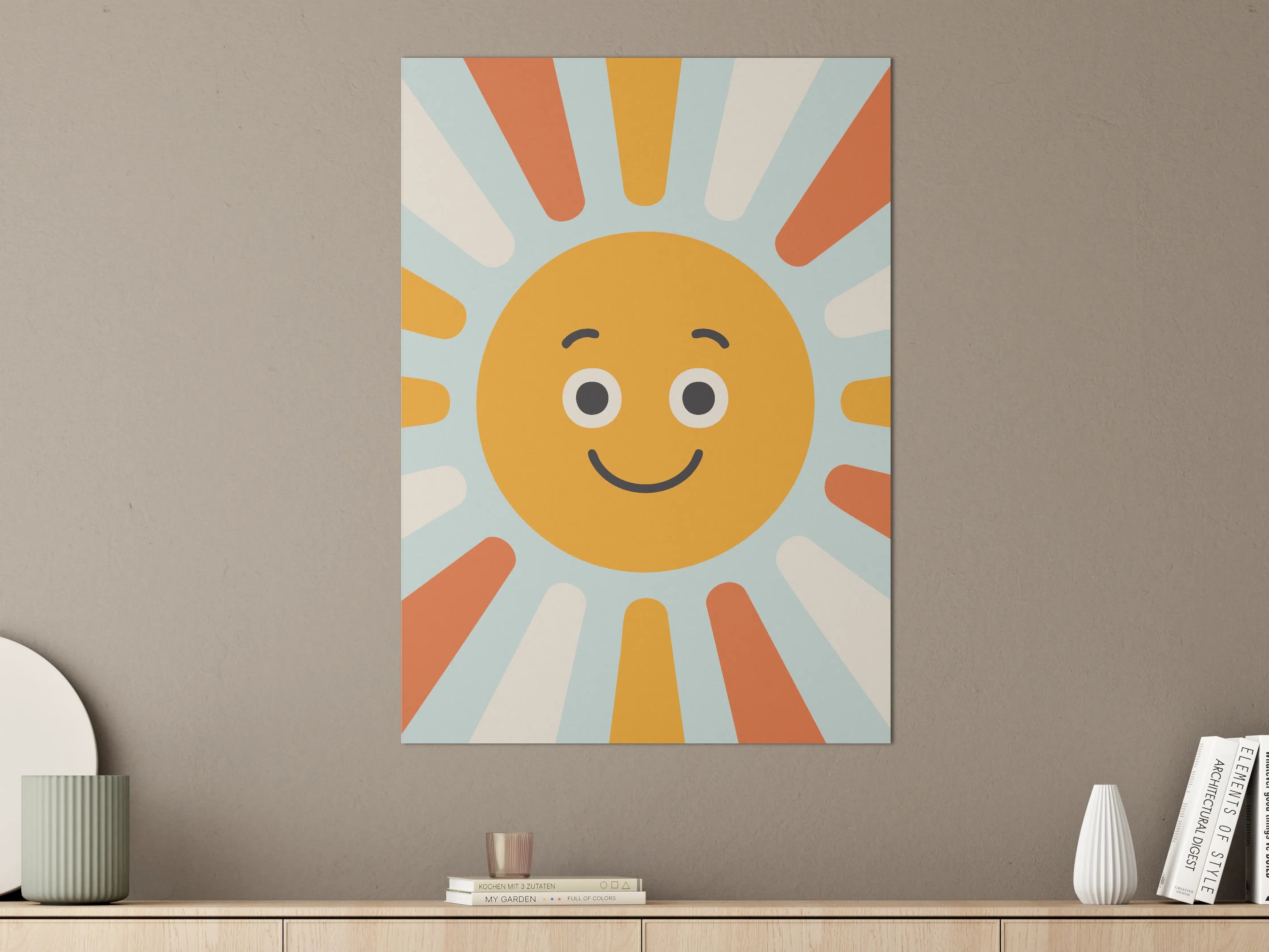 Große Wandbilder - Fröhliche Sonnenmotiv Wandbild