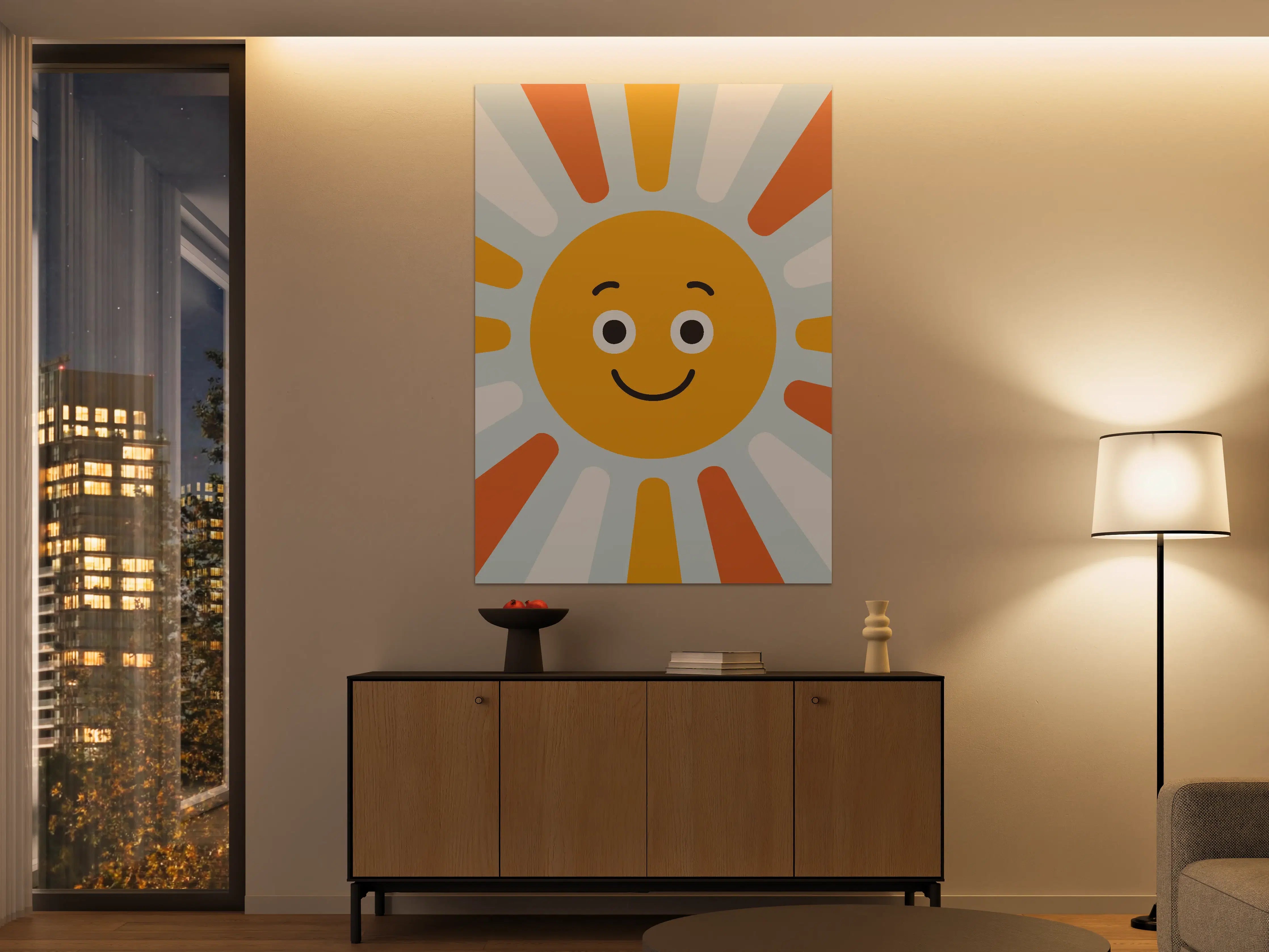 Große Wandbilder - Fröhliche Sonnenmotiv Wandbild