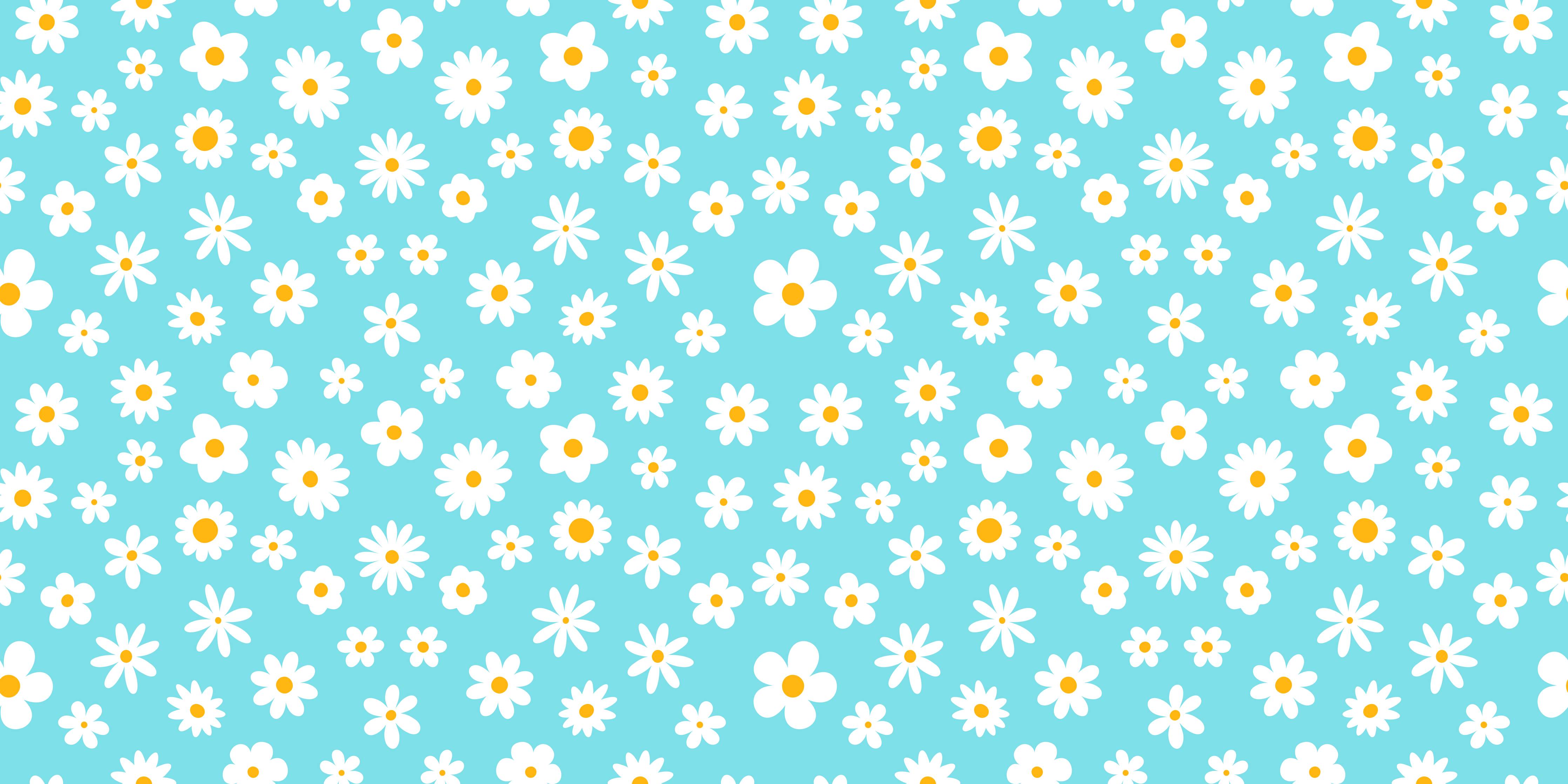 Große Wandbilder-Fröhliches Blumendesign in Hellblau