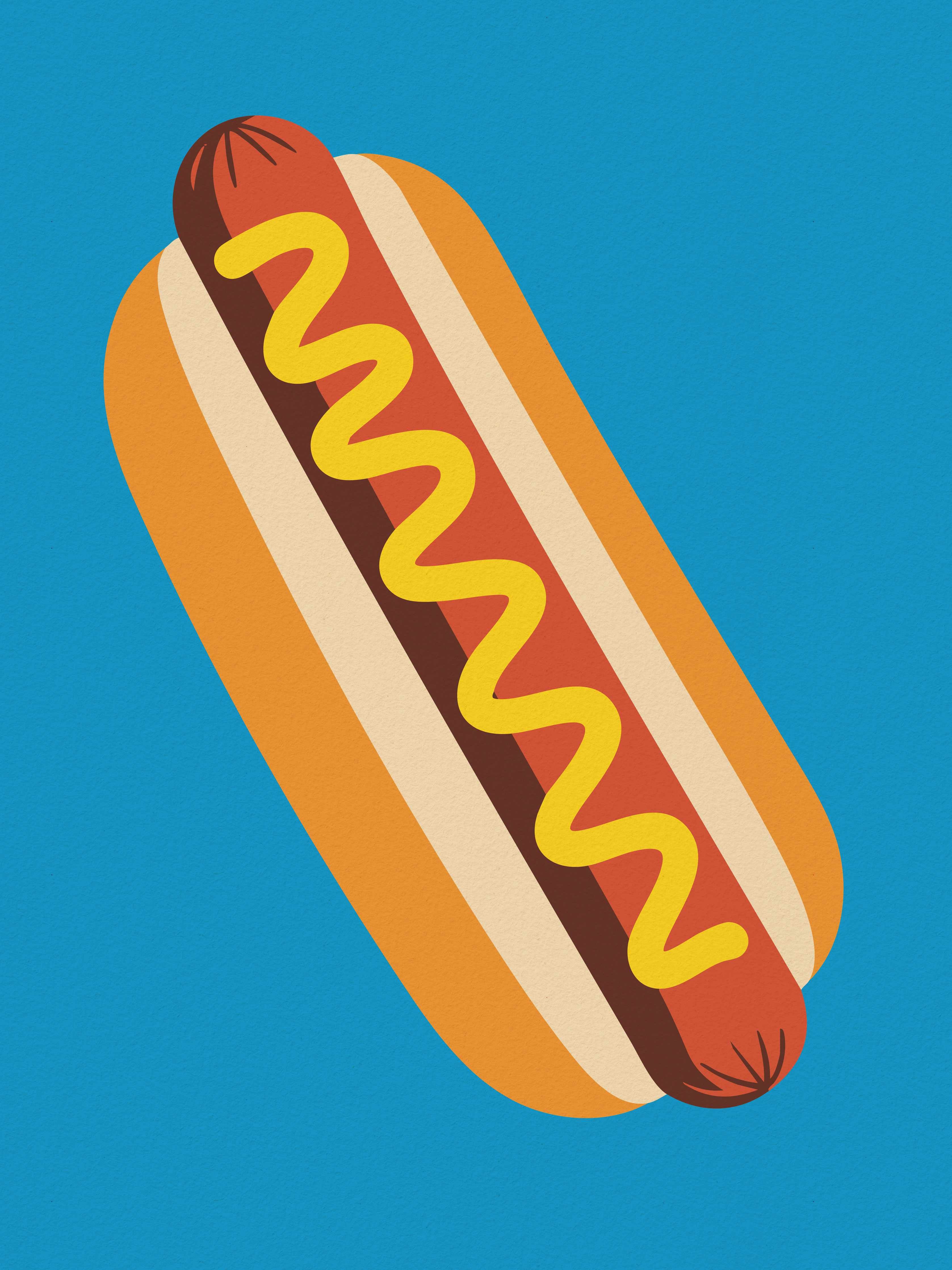 Große Wandbilder-Fröhliches Hotdog-Design in Pop-Art-Stil