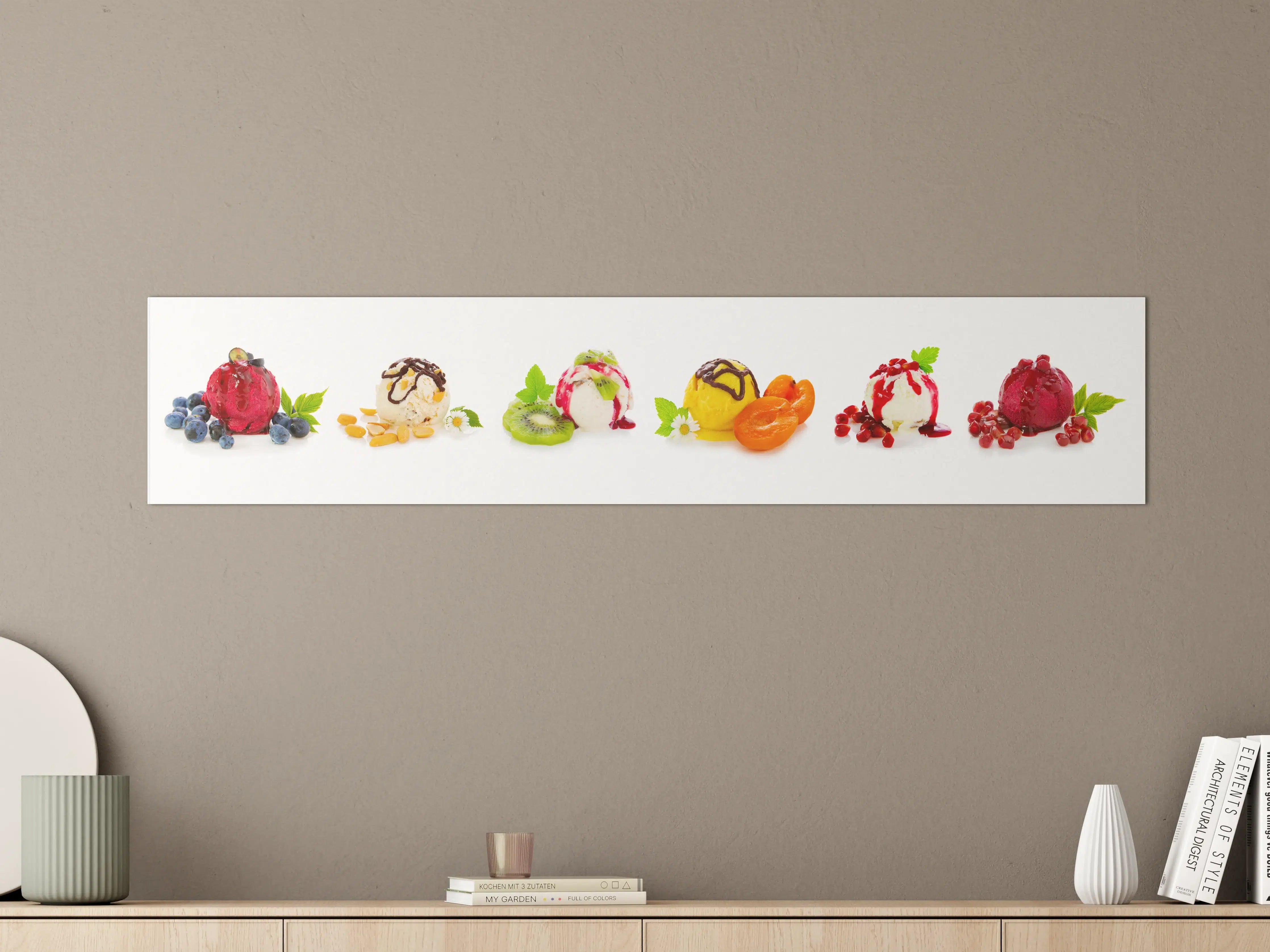Große Wandbilder - Fruchtiges Eisparadies mit Beeren und Früchten