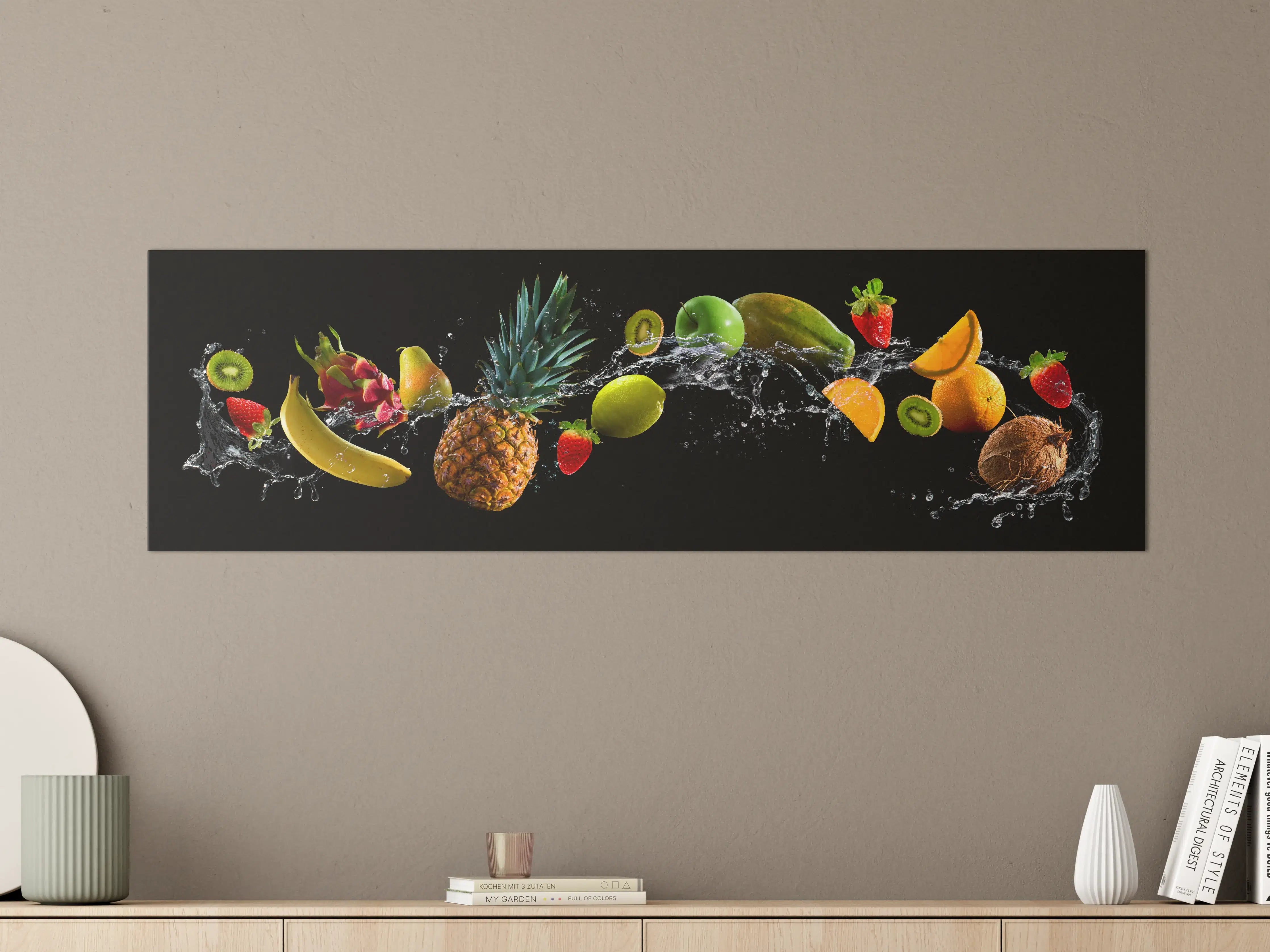 Große Wandbilder - Früchte mit Wasserspritzern