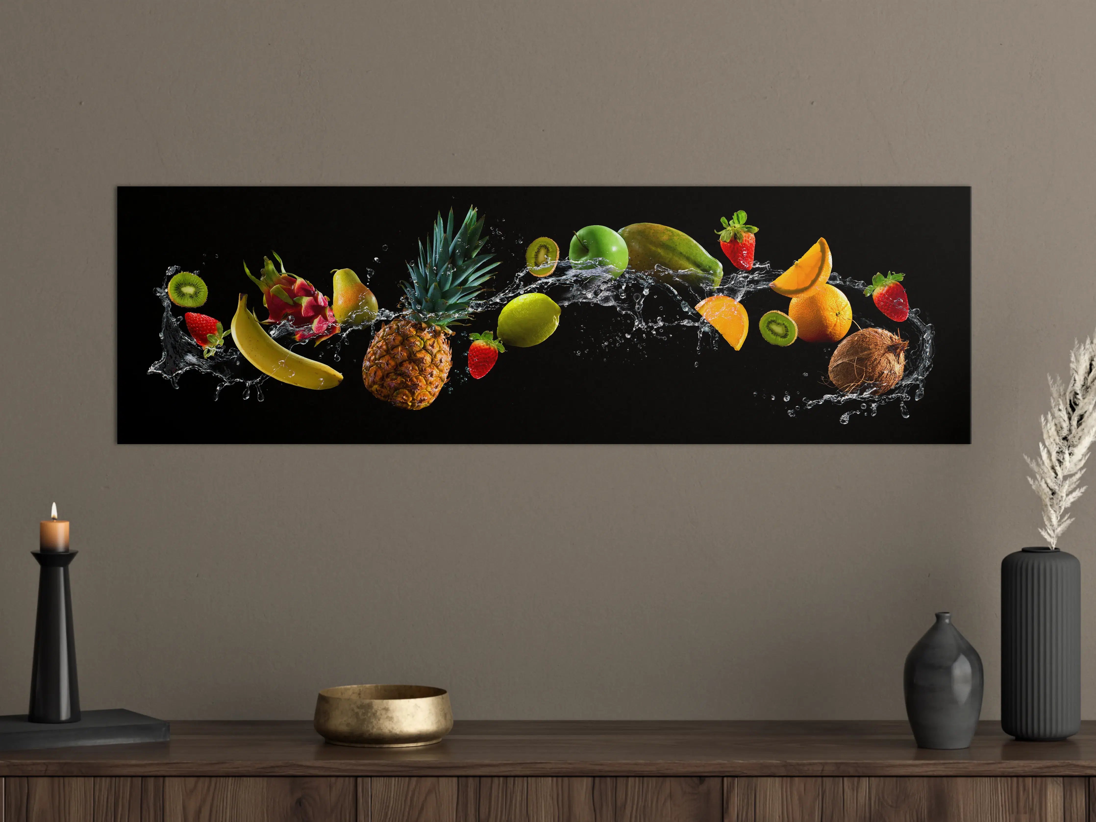 Große Wandbilder - Früchte mit Wasserspritzern