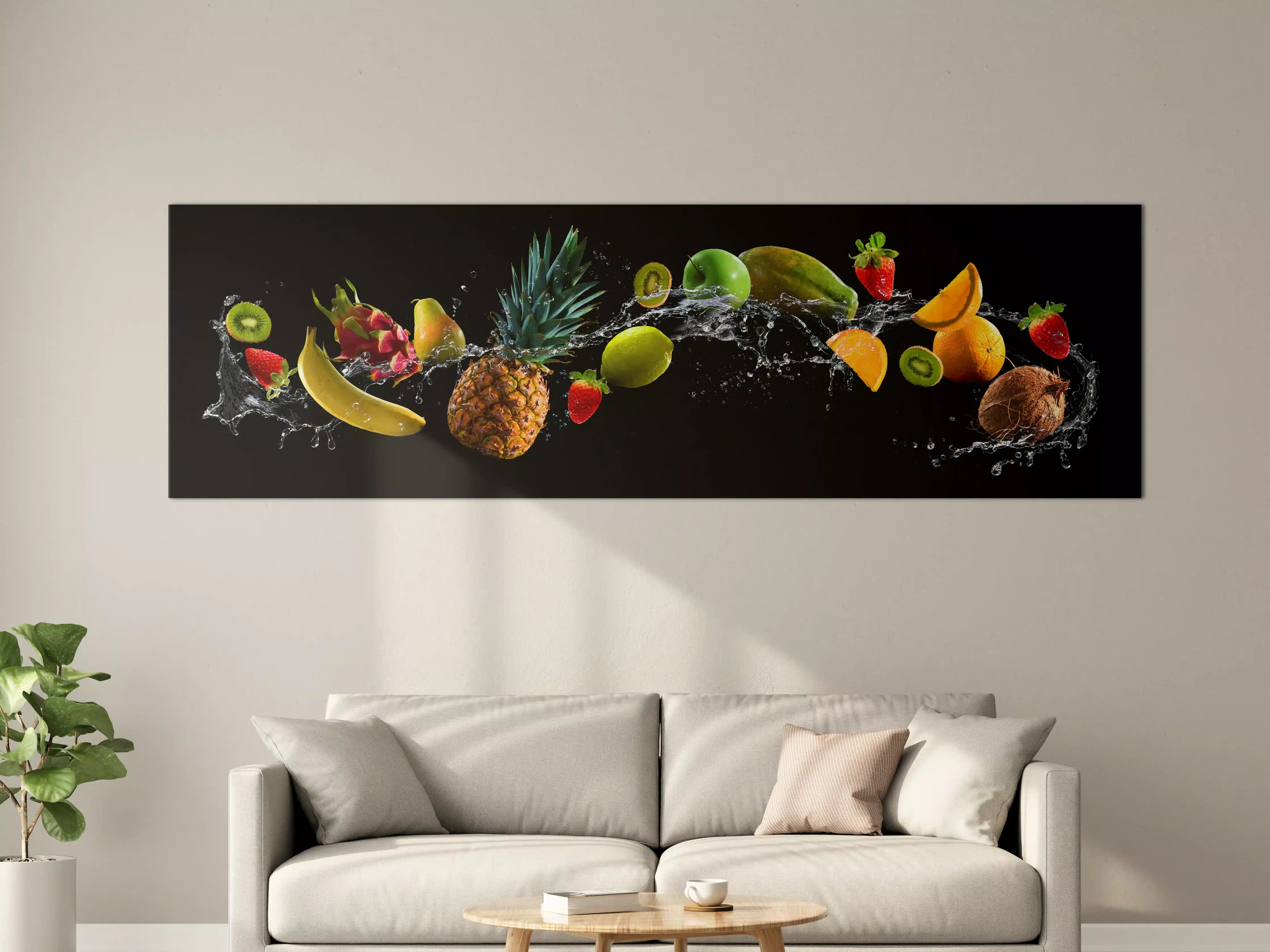 Große Wandbilder - Früchte mit Wasserspritzern
