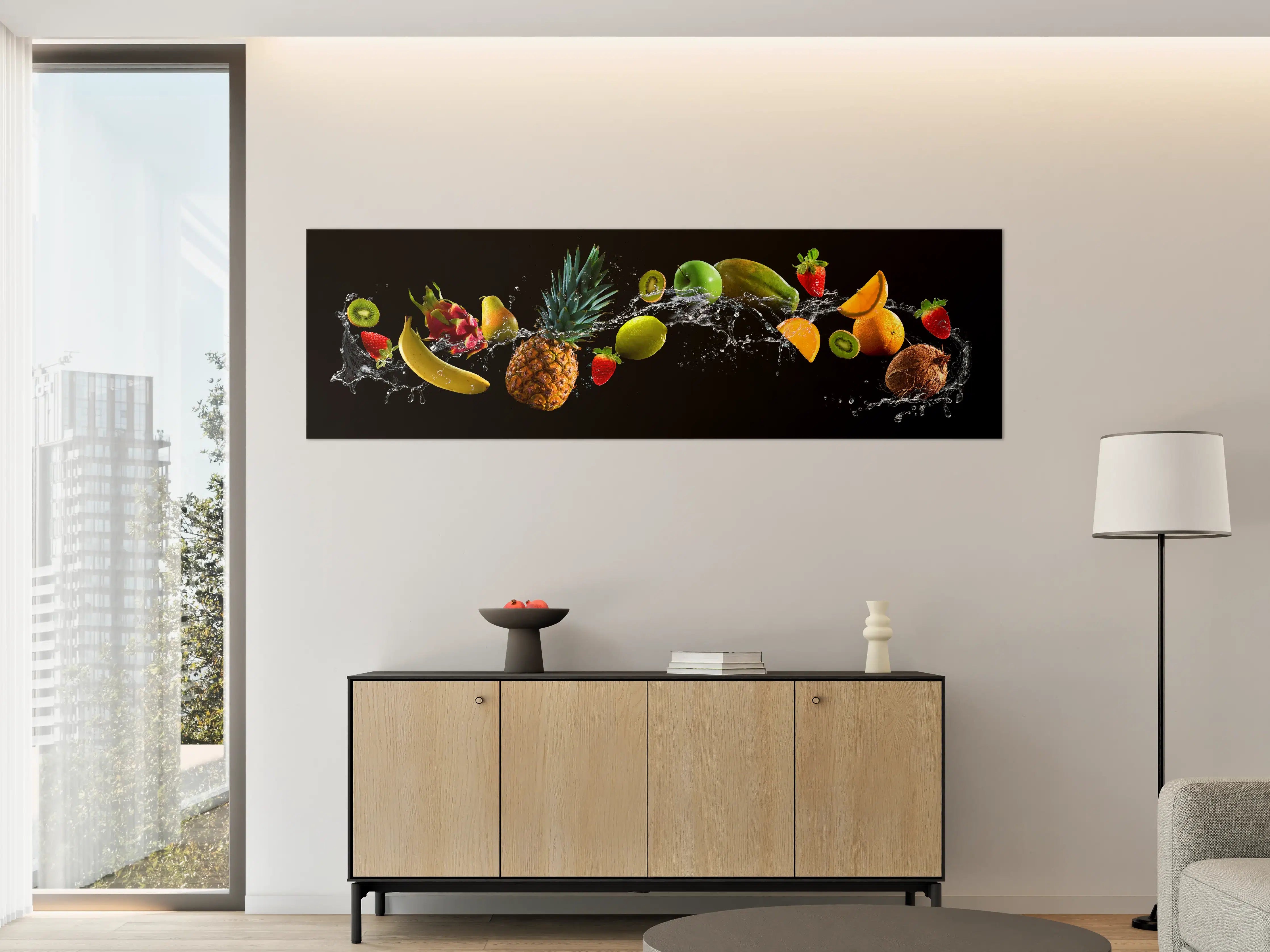 Große Wandbilder - Früchte mit Wasserspritzern
