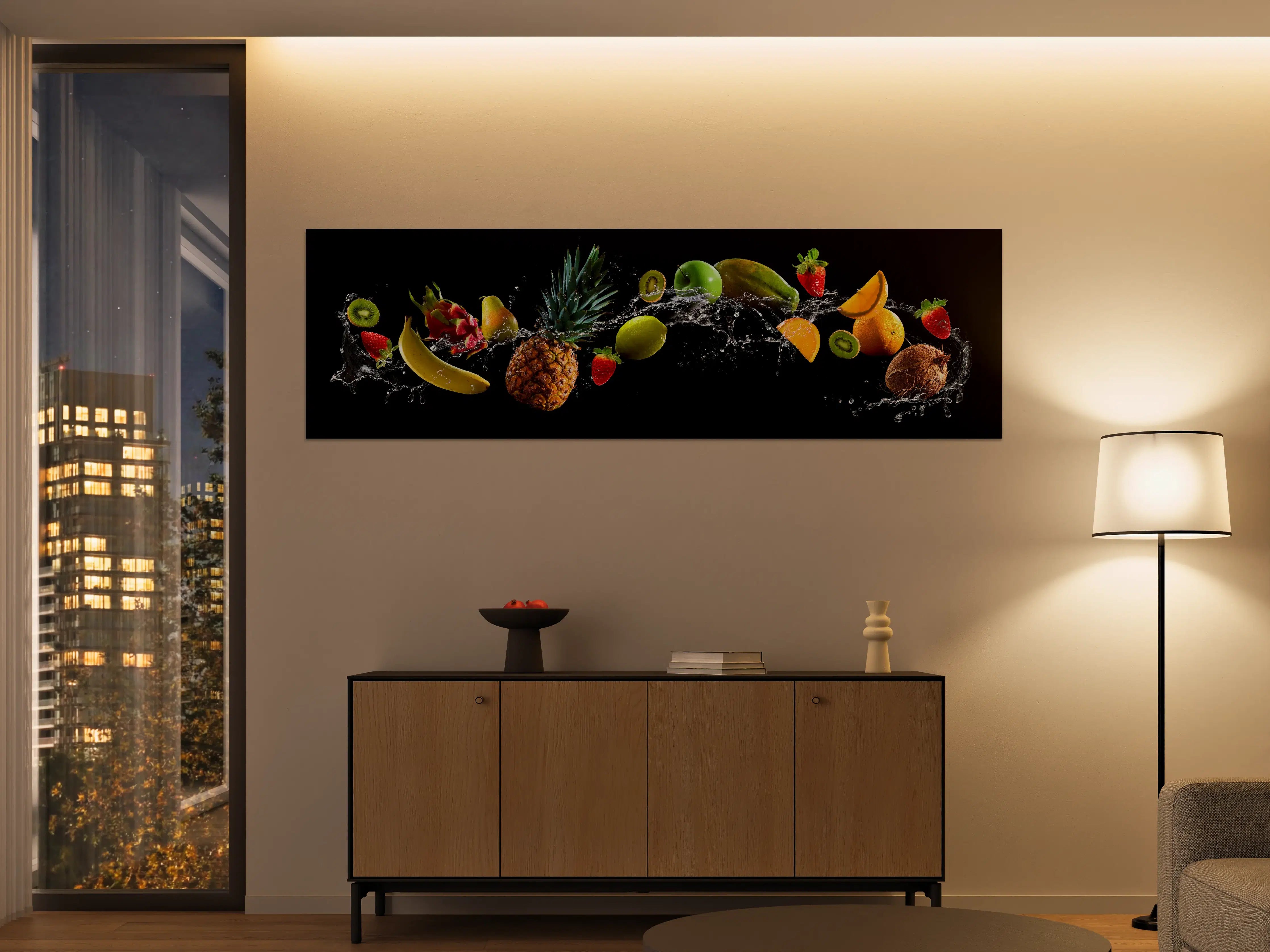 Große Wandbilder - Früchte mit Wasserspritzern