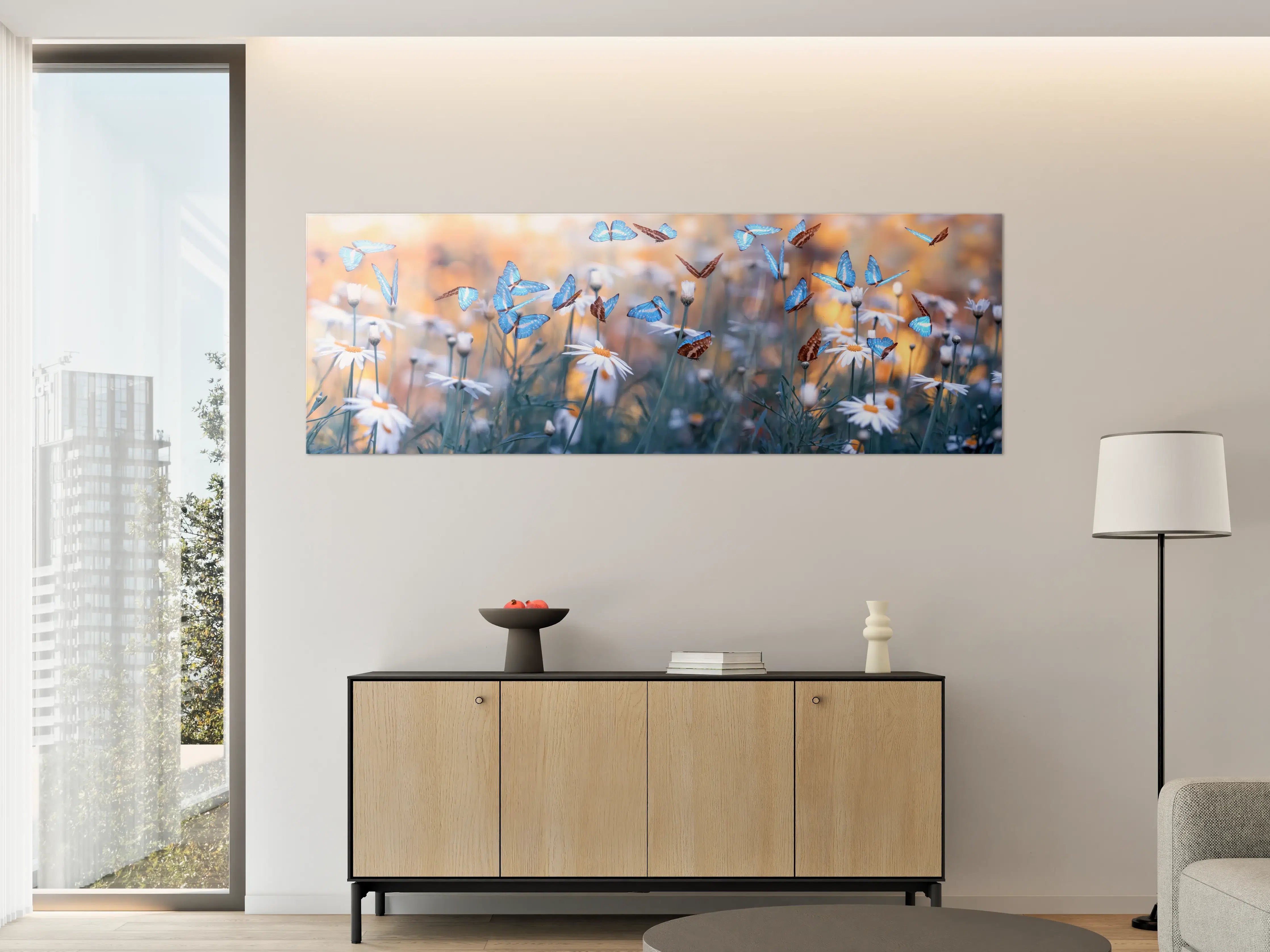 Große Wandbilder - Frühling Naturlandschaft mit wilden Blumen