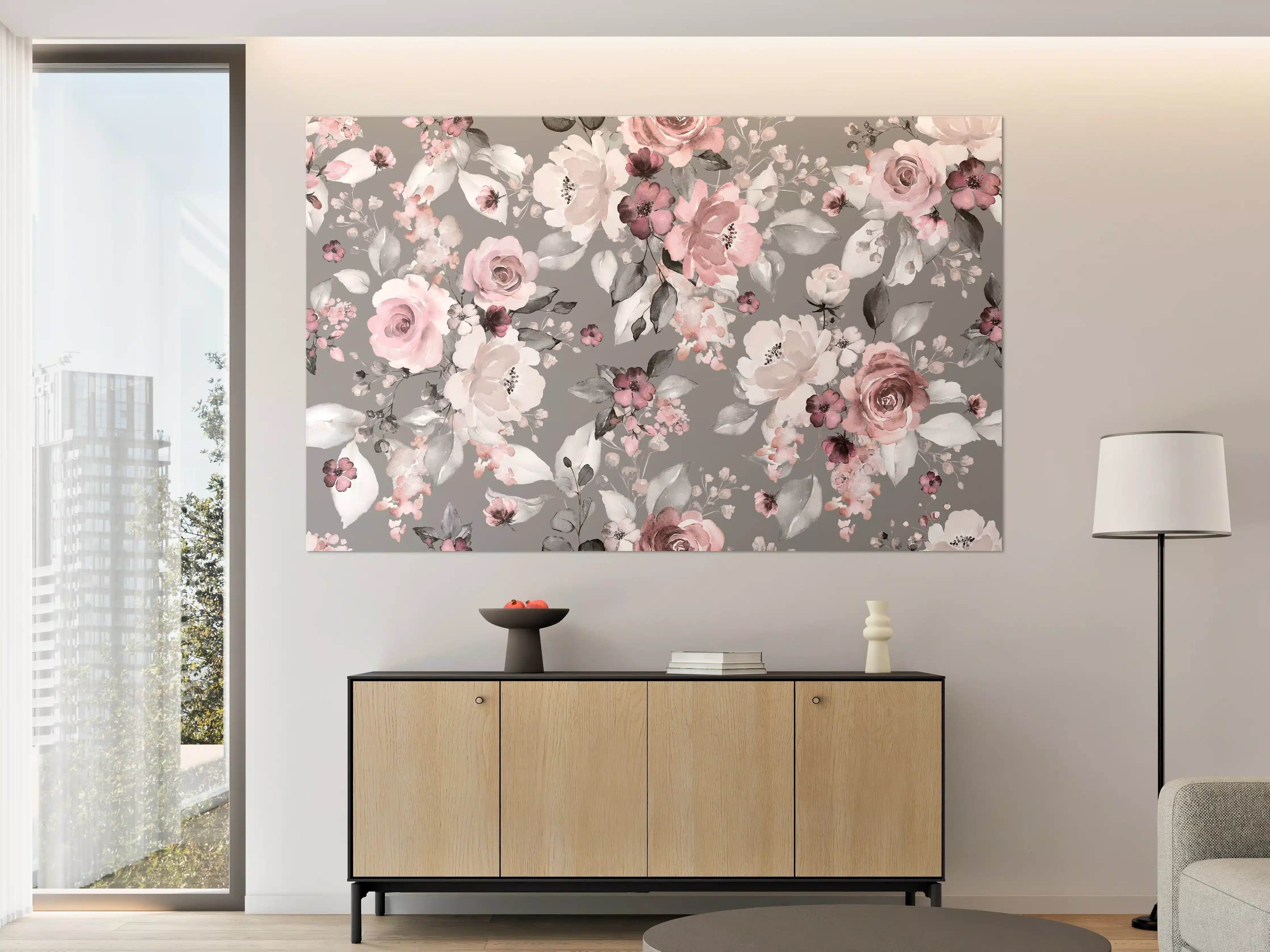 Große Wandbilder - Frühlingsblumen im Tapeten-Stil