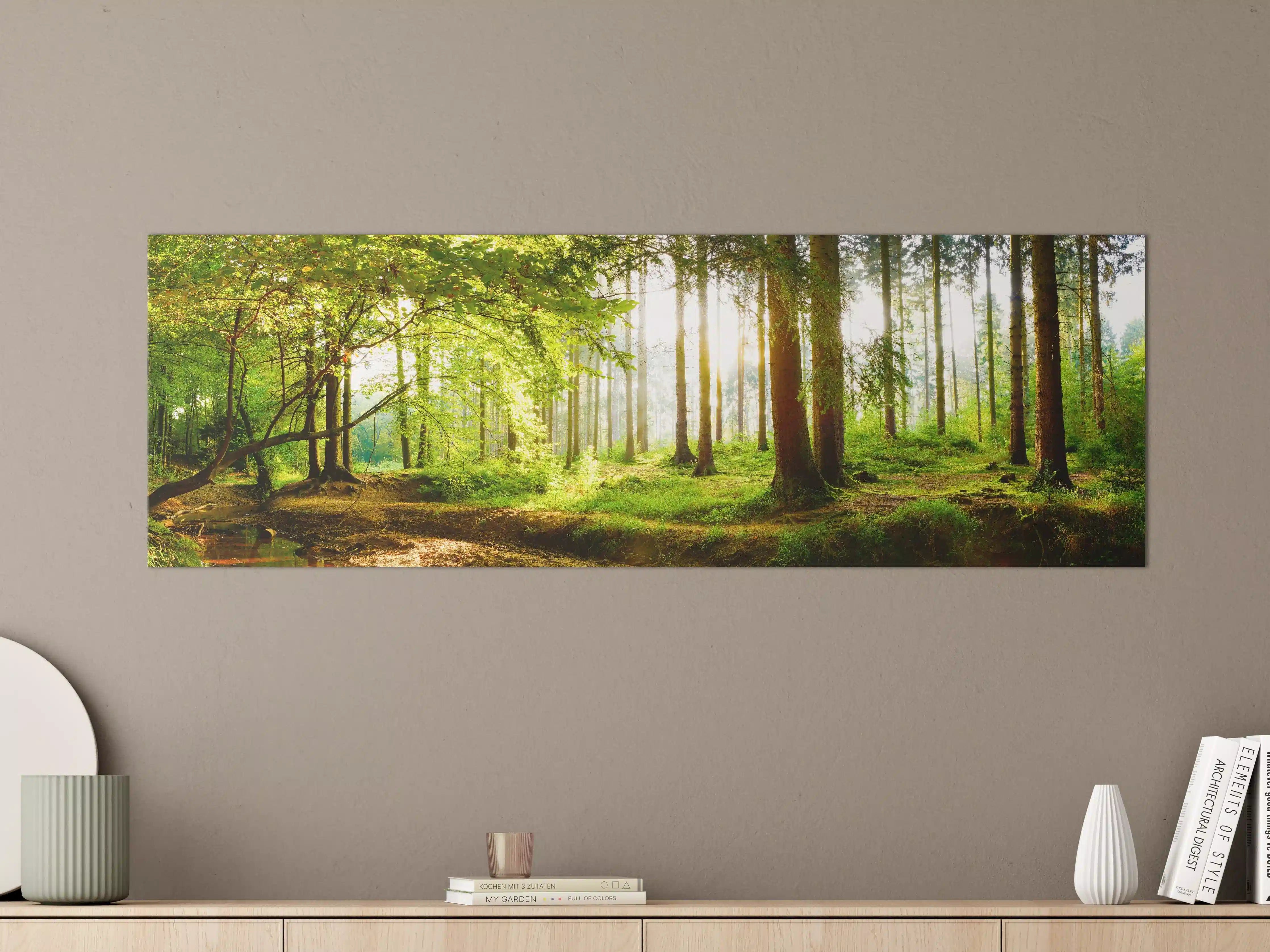 Große Wandbilder - Frühlingswald mit Sonnenschein