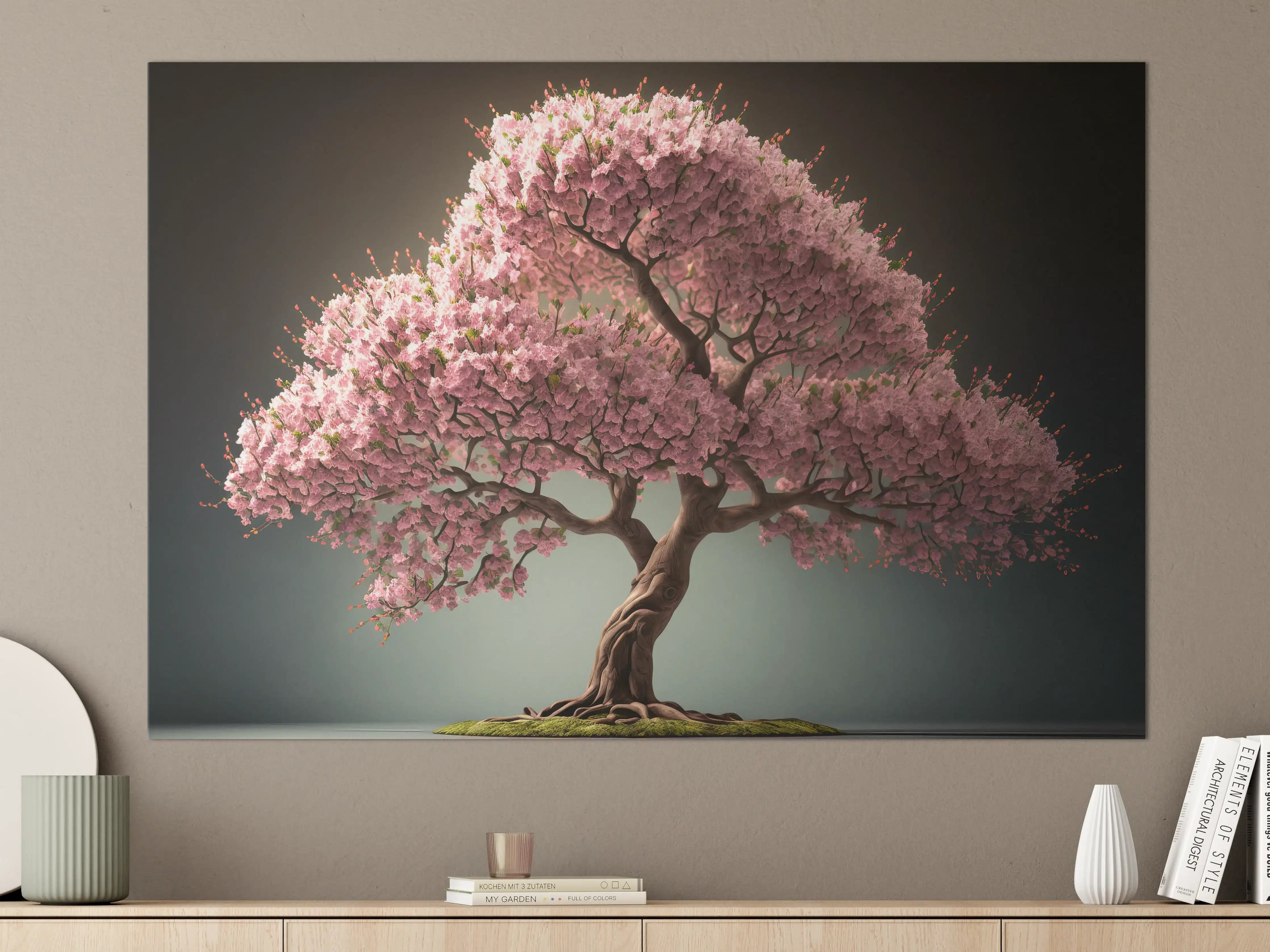Große Wandbilder - Frühlingszeit Kirschblüte Sakura Baum - KI generiert