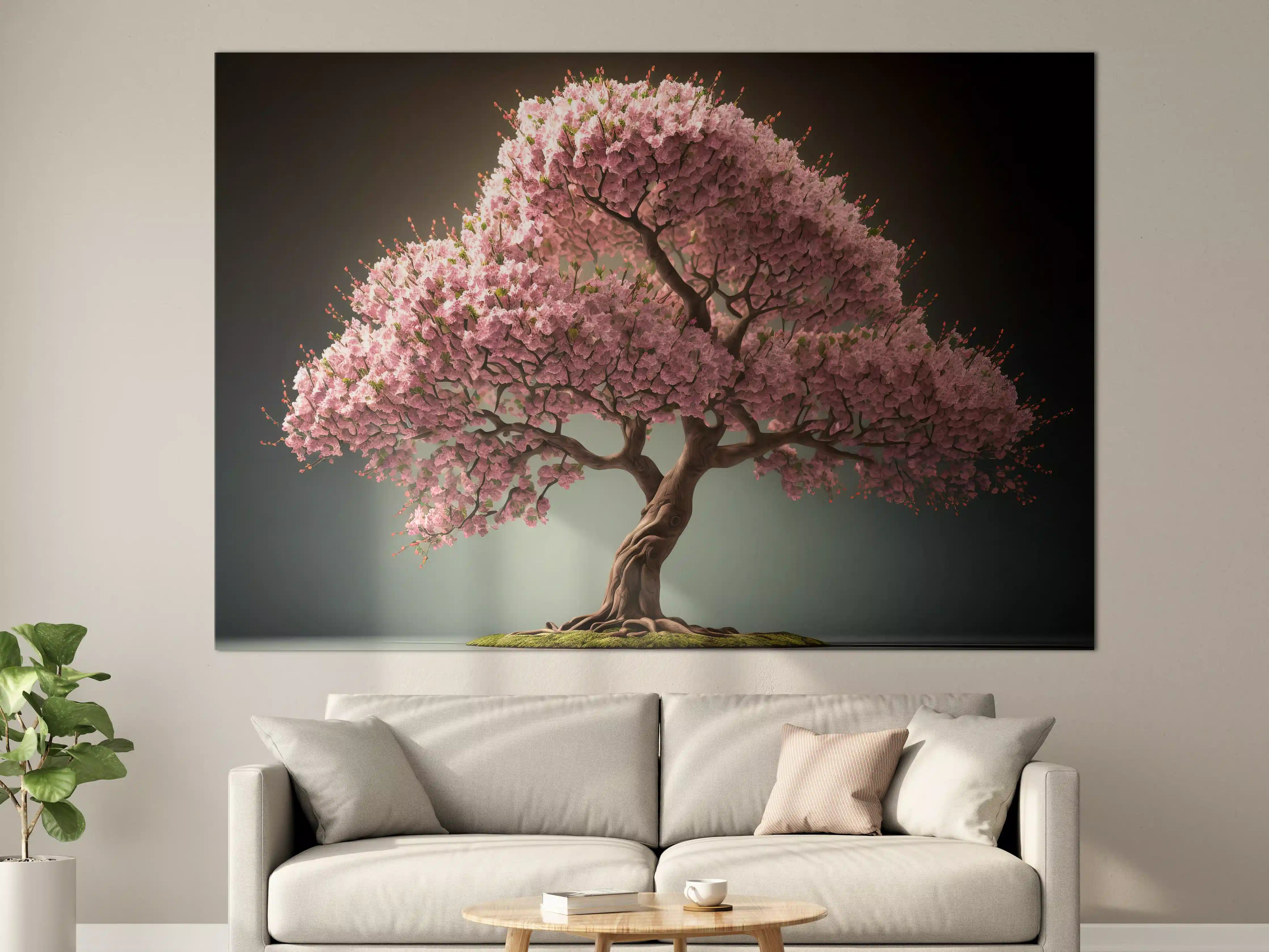 Große Wandbilder - Frühlingszeit Kirschblüte Sakura Baum - KI generiert