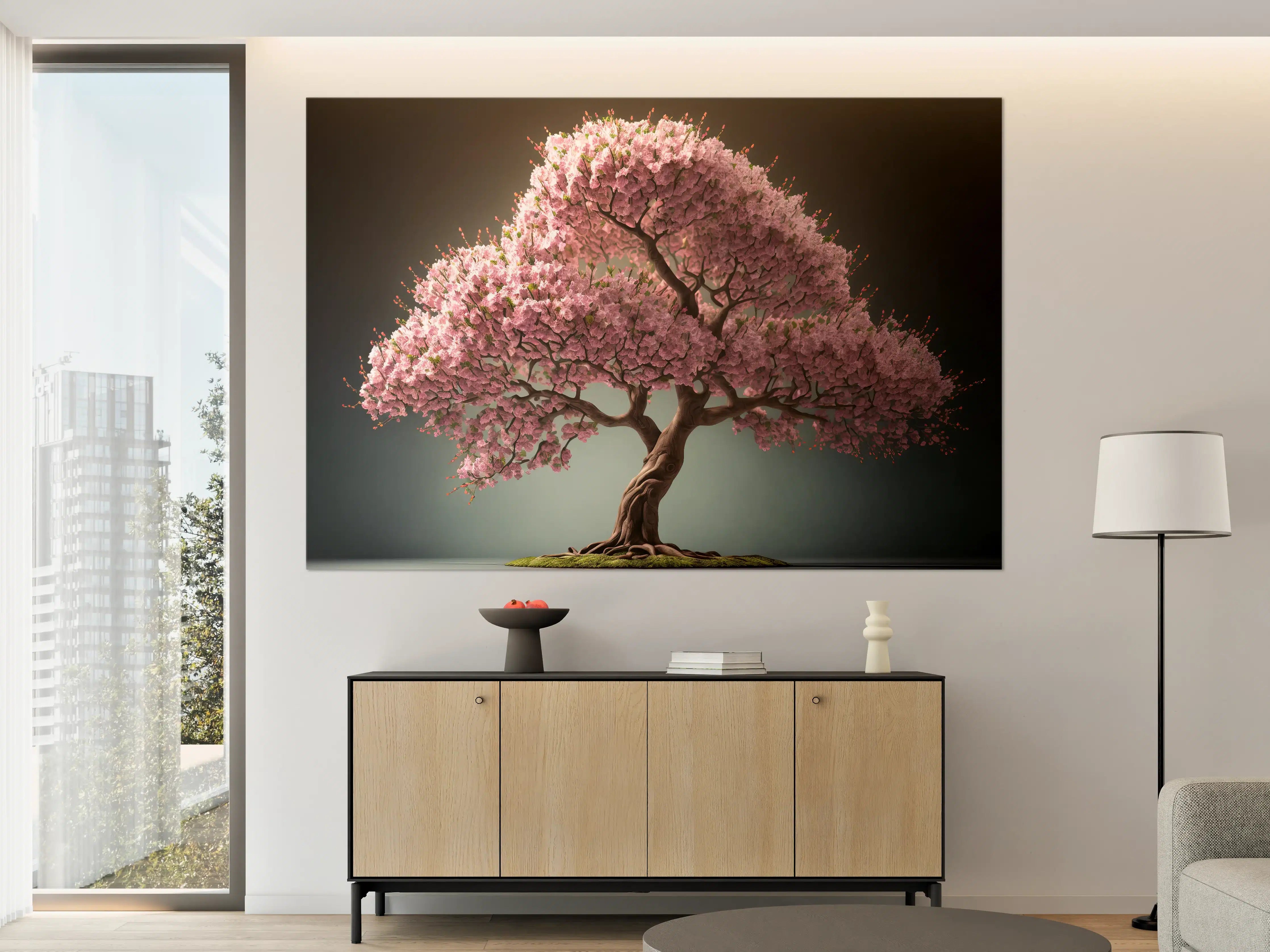 Große Wandbilder - Frühlingszeit Kirschblüte Sakura Baum - KI generiert