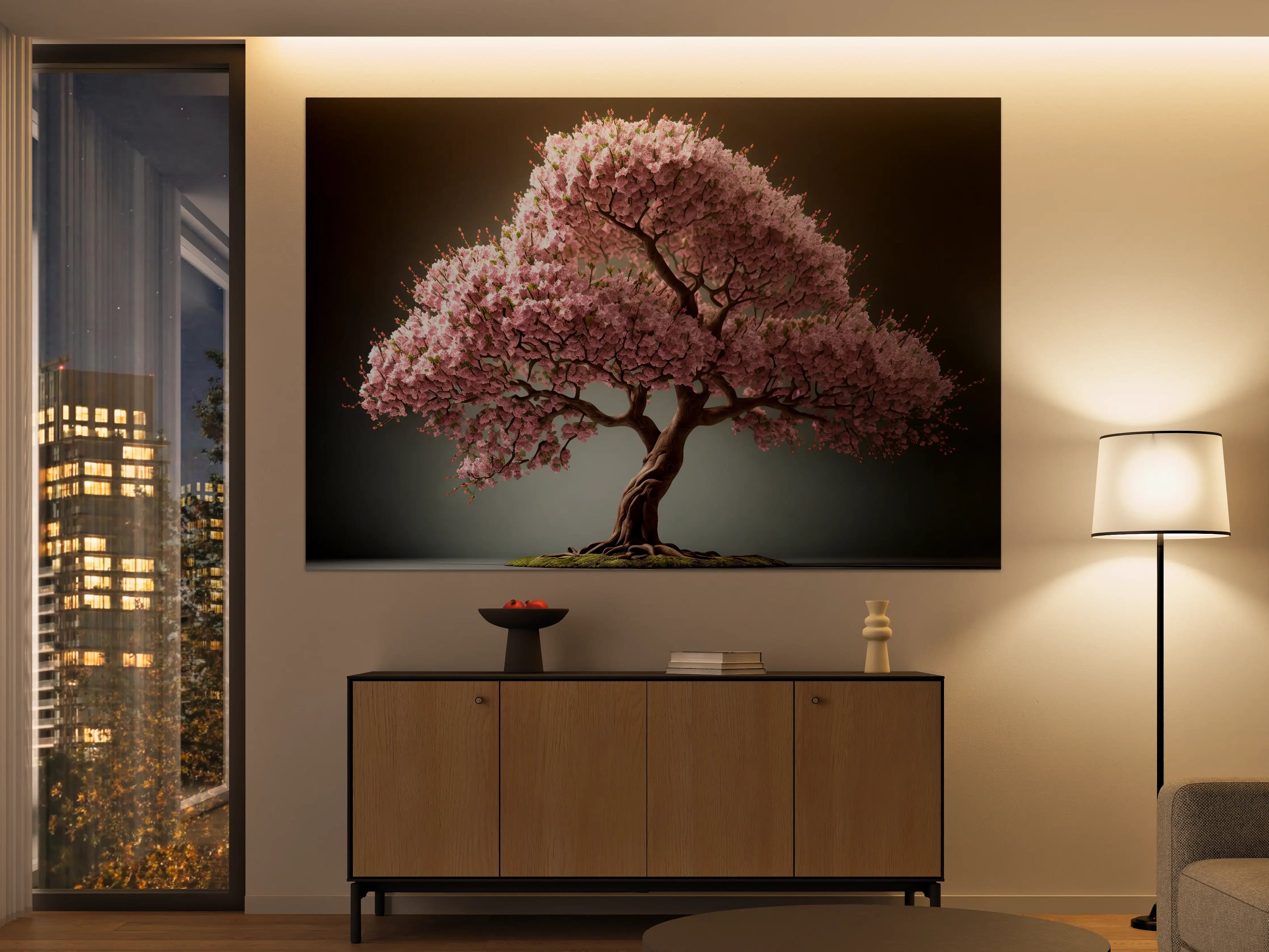 Große Wandbilder - Frühlingszeit Kirschblüte Sakura Baum - KI generiert