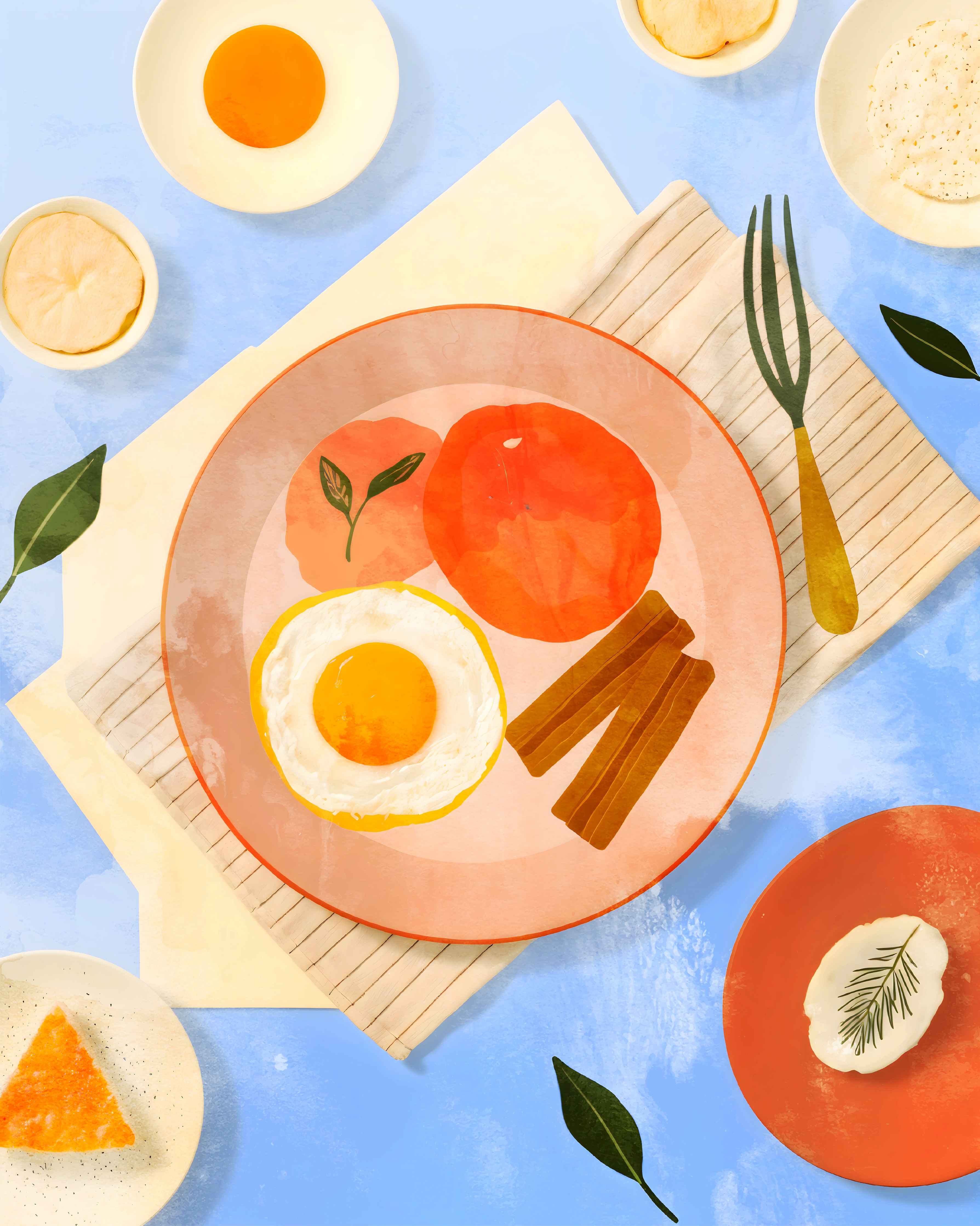 Große Wandbilder-Frühstück mit Eiern und Toast