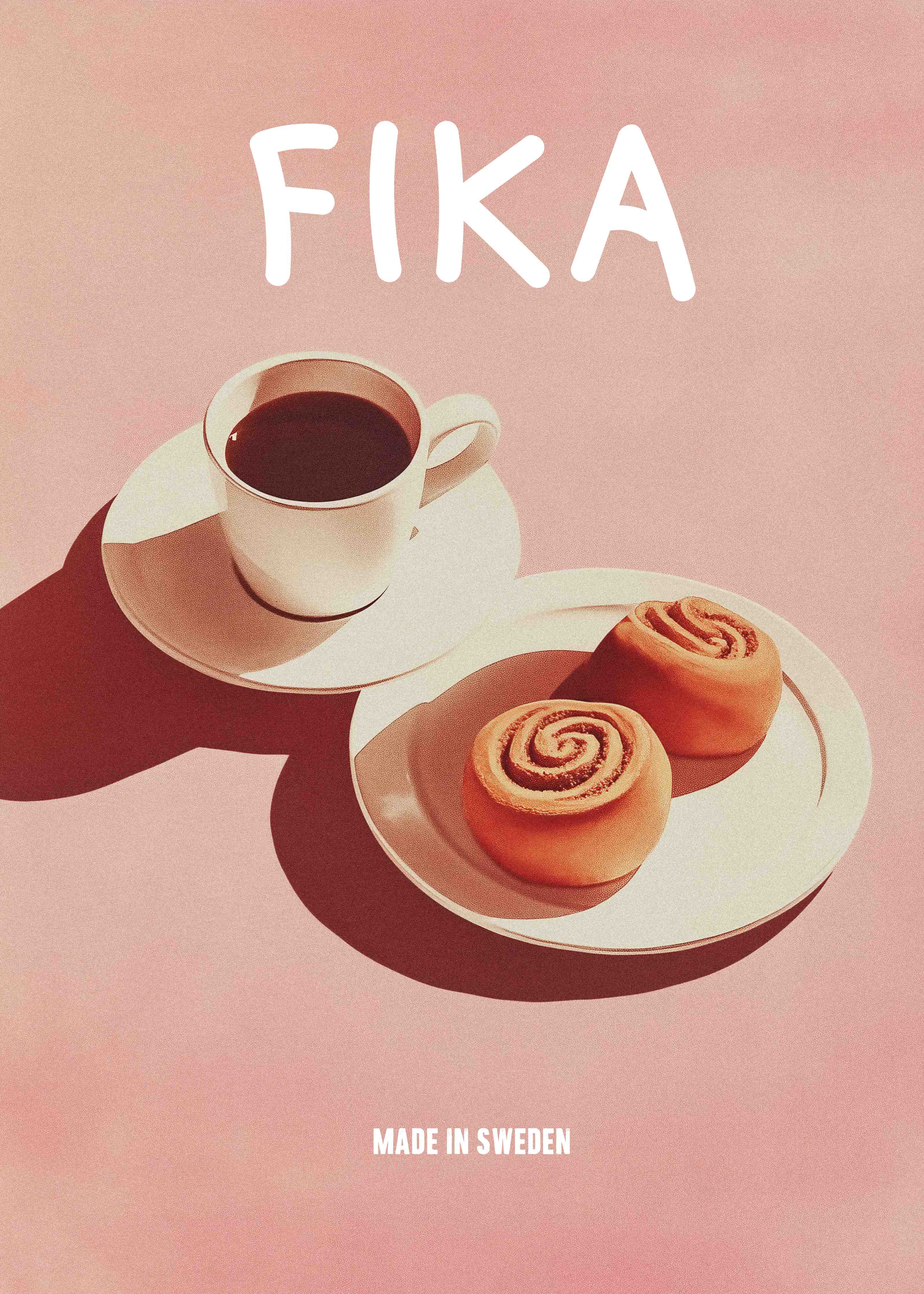 Große Wandbilder-Frühstück mit Kaffee und Zimtschnecken