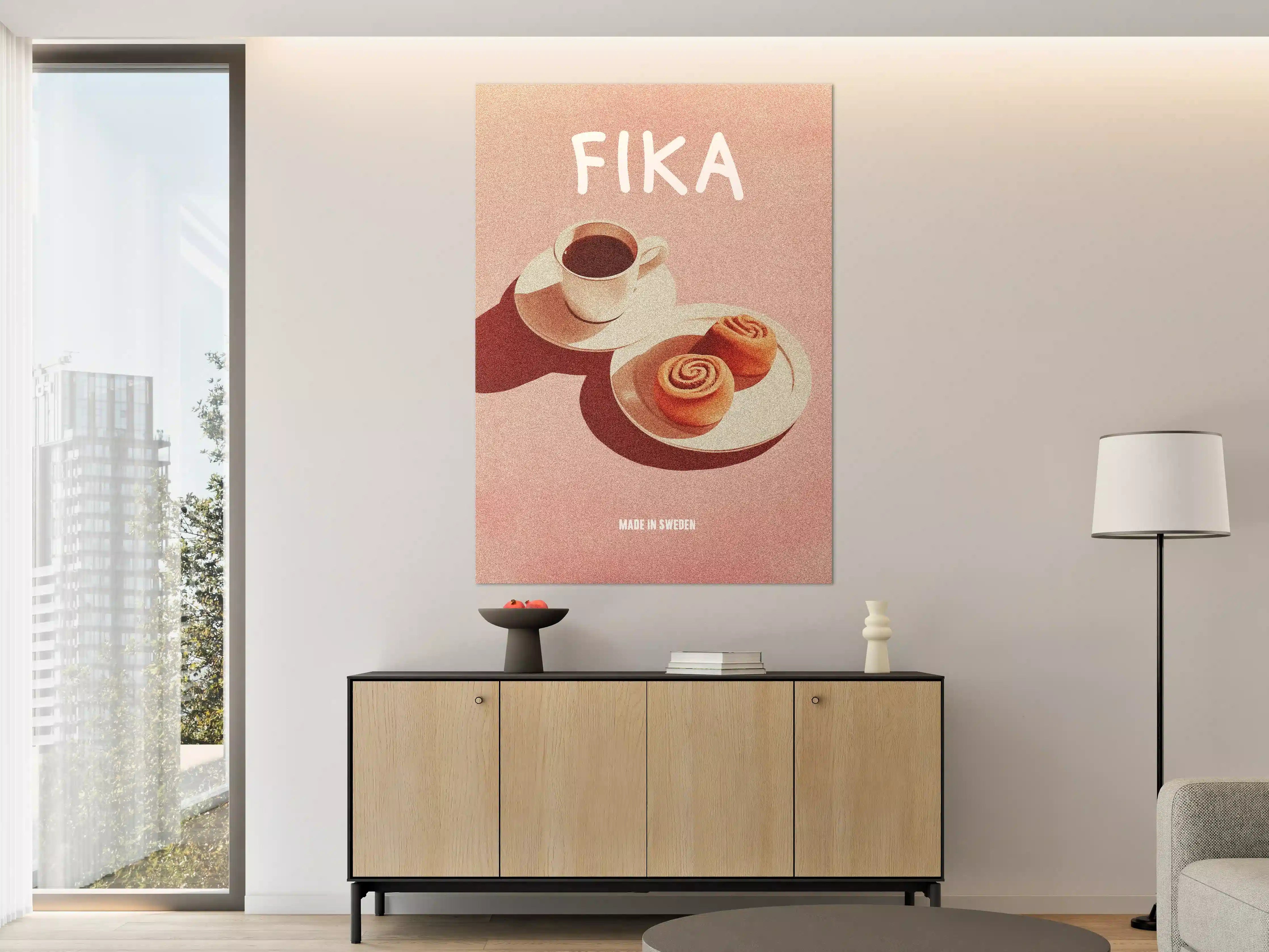Große Wandbilder - Frühstück mit Kaffee und Zimtschnecken