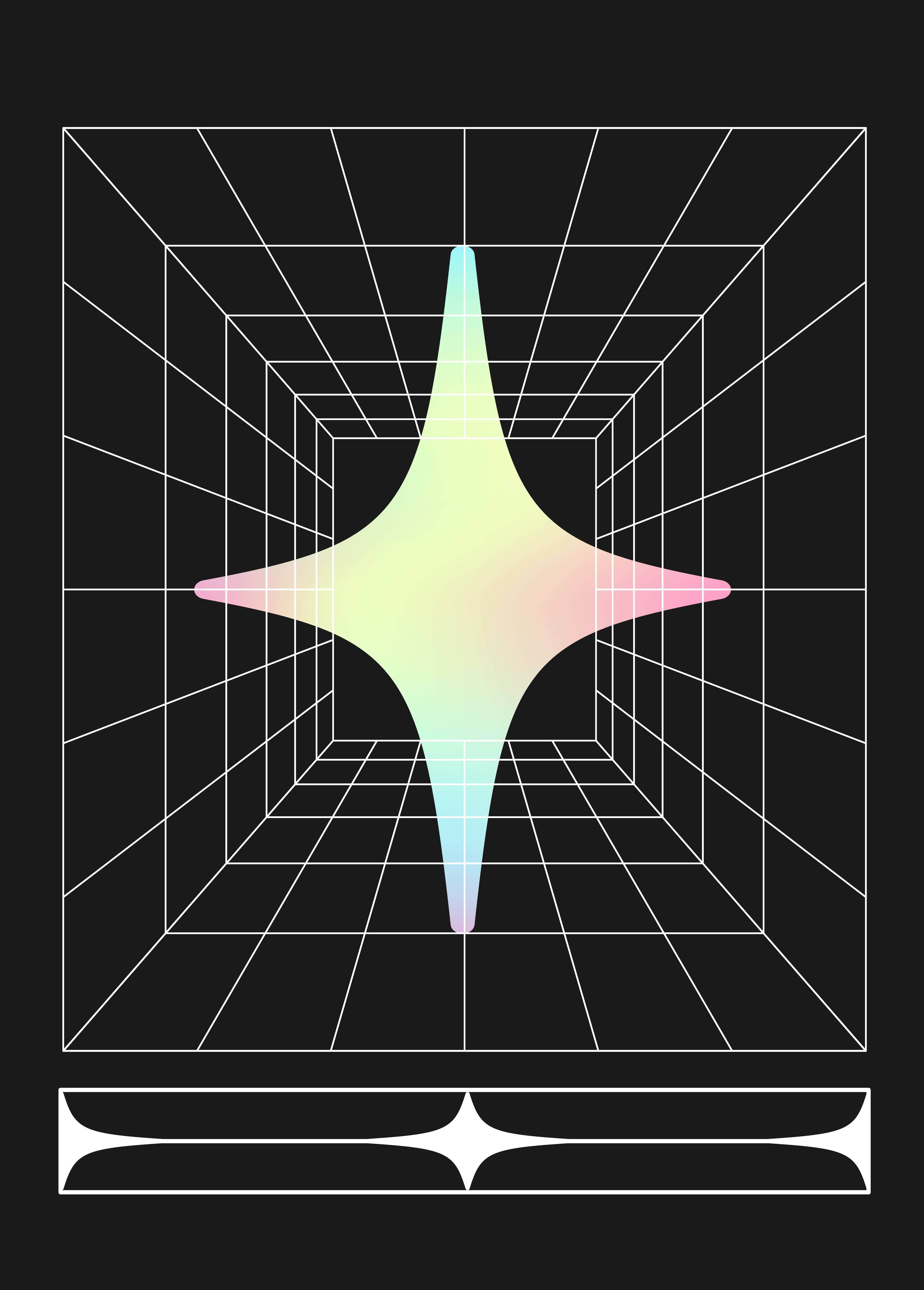 Große Wandbilder-Futuristisches 3D-Gitter mit Pastellfarben
