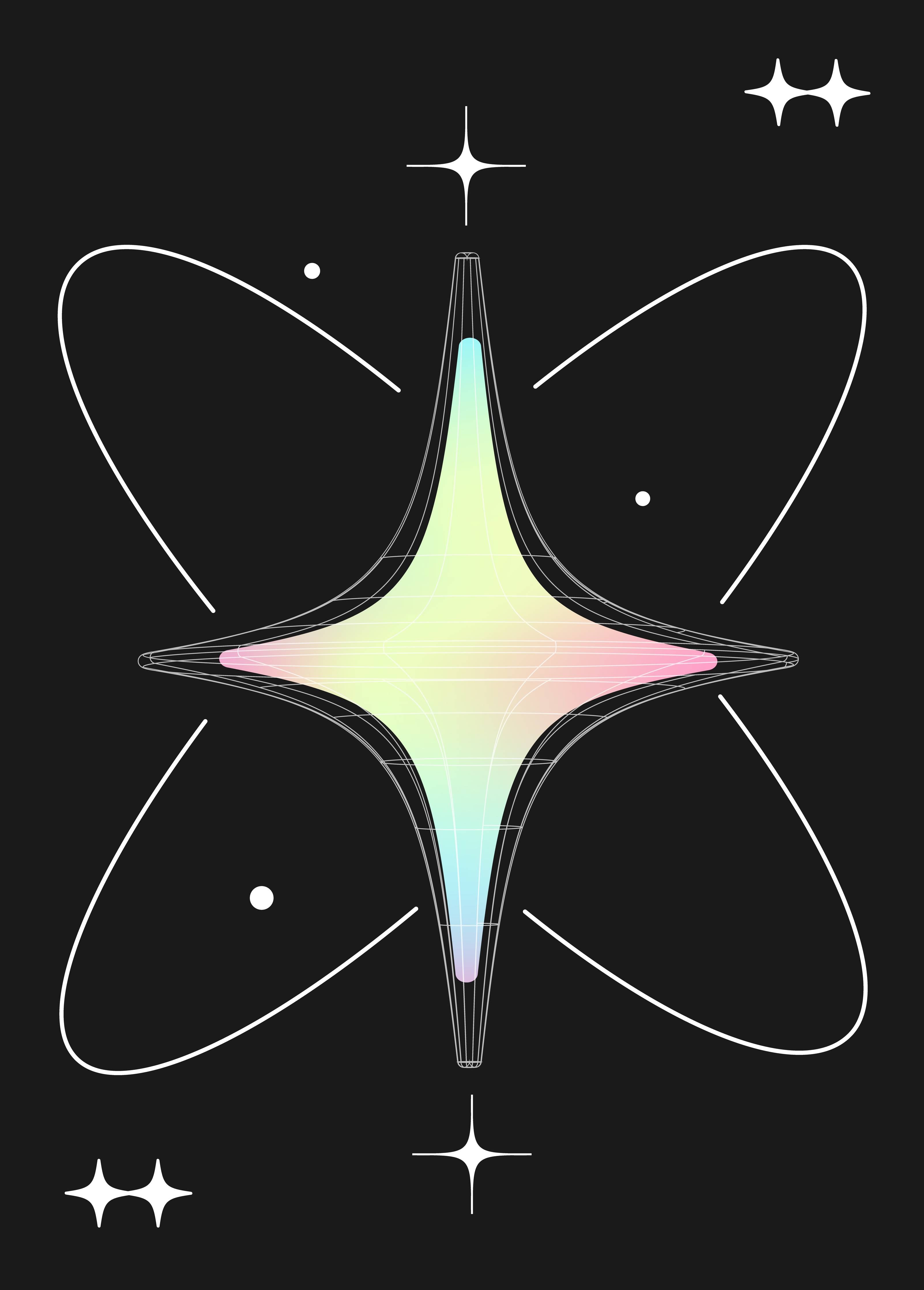 Große Wandbilder-Futuristisches Atommodell mit leuchtenden Farben